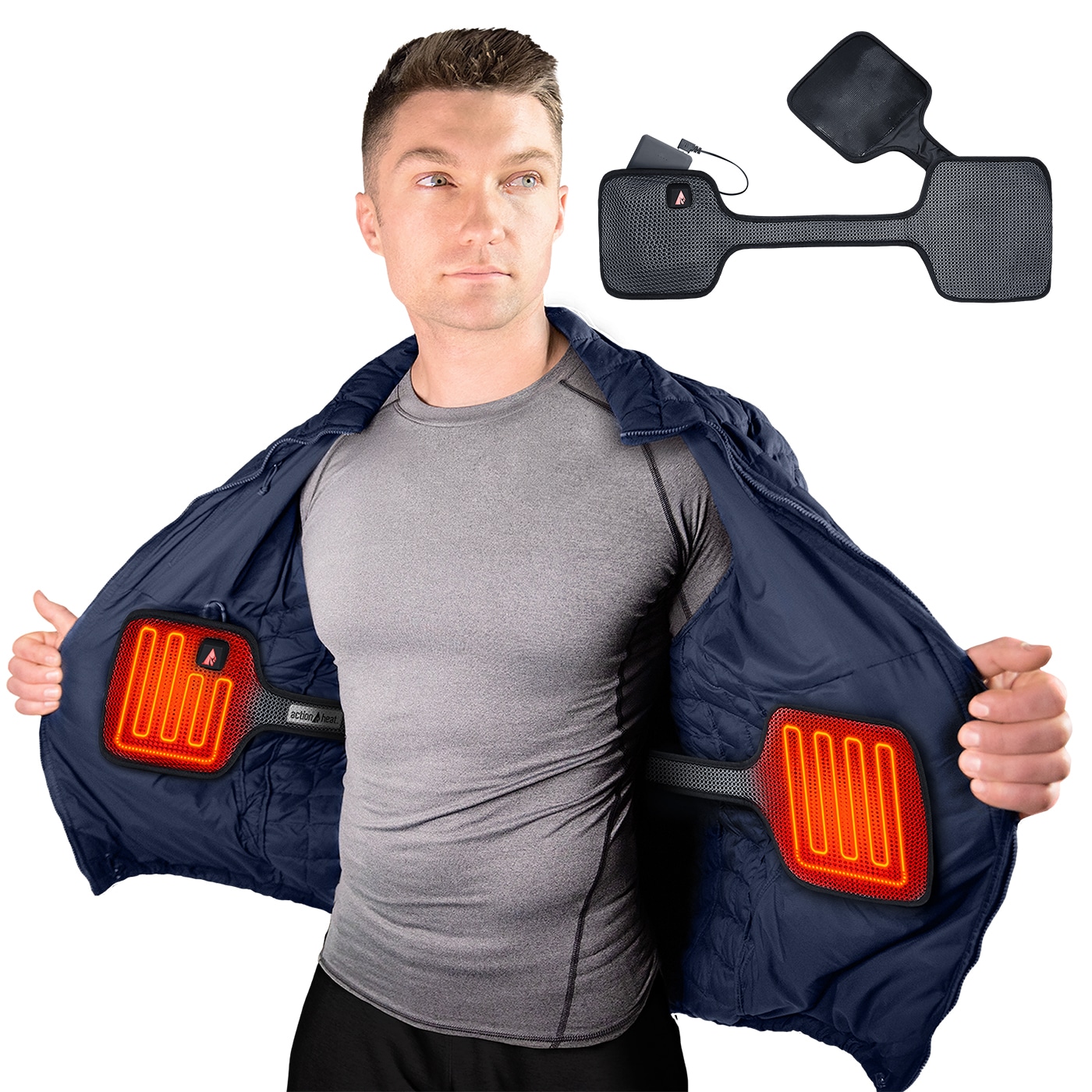 Chamarra Térmica Ligera Negra para Adulto Unisex ActionHeat (Grande) AH-CHT-5V-L-XL