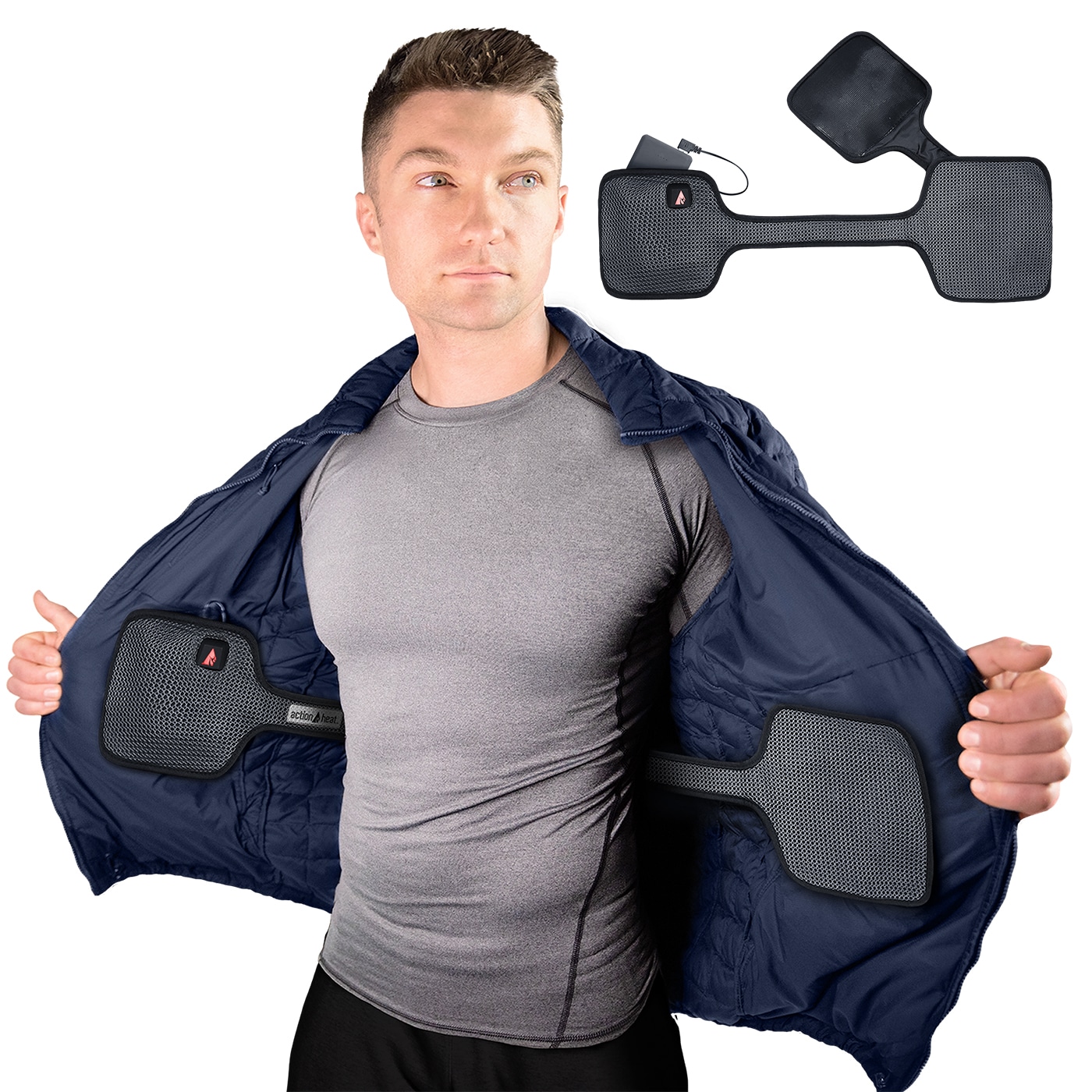 Chamarra Térmica Ligera Negra para Adulto Unisex ActionHeat (Grande) AH-CHT-5V-L-XL