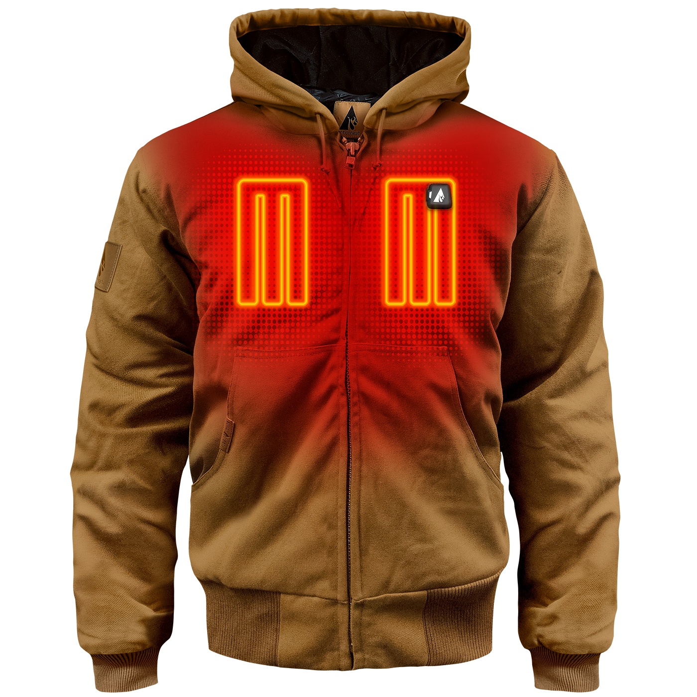 Chamarra térmica con capucha de peso pesado color caqui para adulto unisex de ActionHeat (Talla Mediana) AH-WJKT-5V-M-K-M
