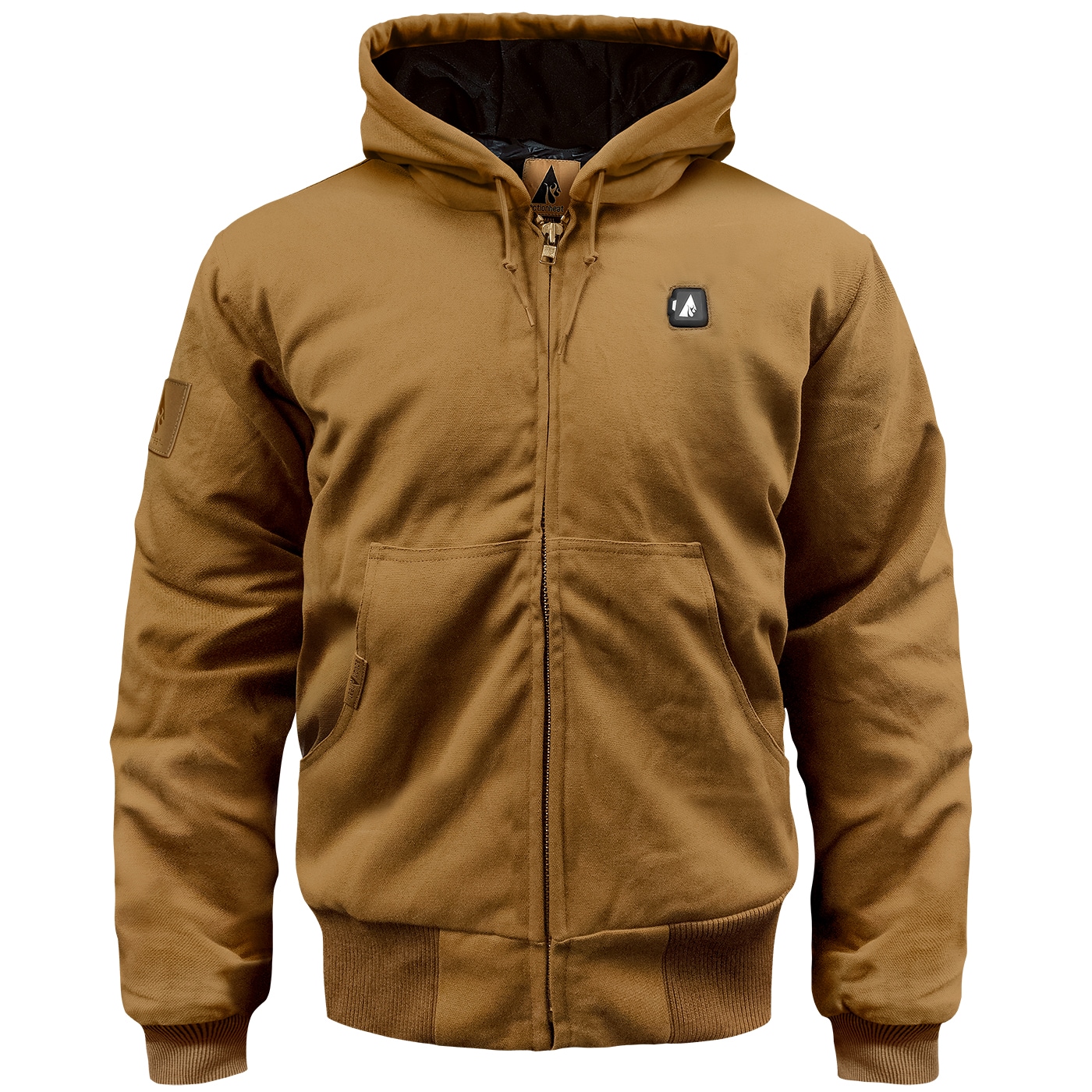 Chamarra térmica con capucha de peso pesado color caqui para adulto unisex de ActionHeat (Talla Mediana) AH-WJKT-5V-M-K-M