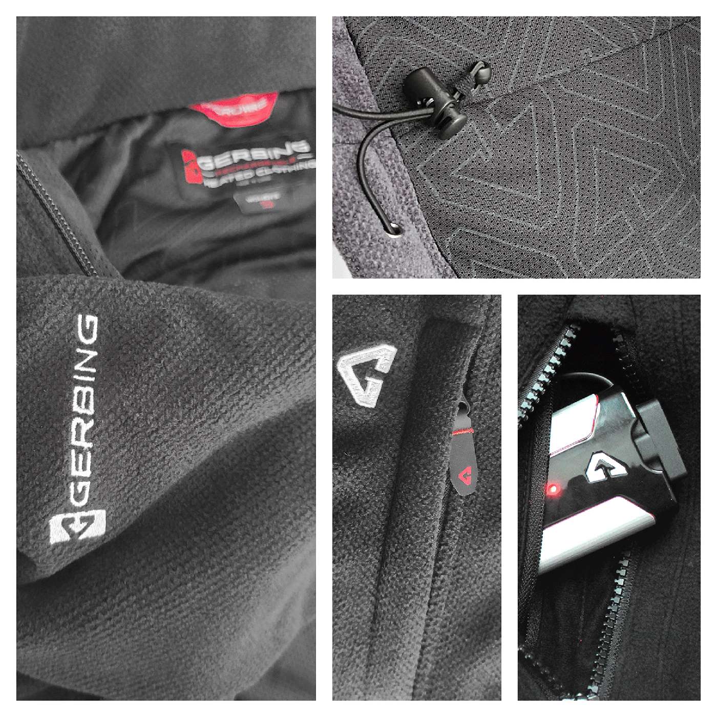 Chamarra térmica con capucha Gerbing para hombre, color negro, peso medio, talla mediana (2XL) con batería y cargador incluidos GER-TFJKT-7V-M-B-XXL