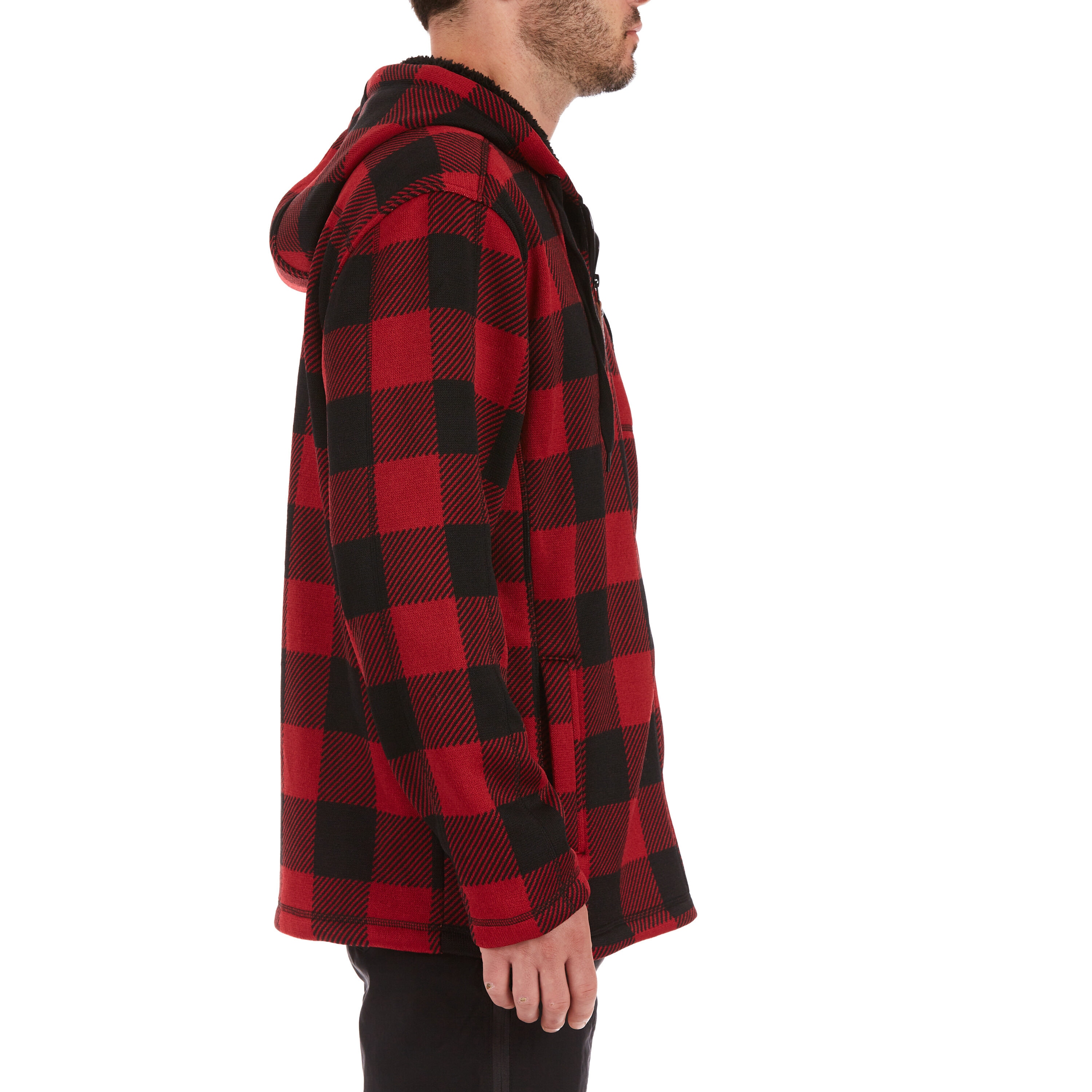 Sudadera interior aislada con capucha de poliéster rojo/negro moteado para hombre de Smith's Workwear (talla extra grande) S4582-HRBK-XL