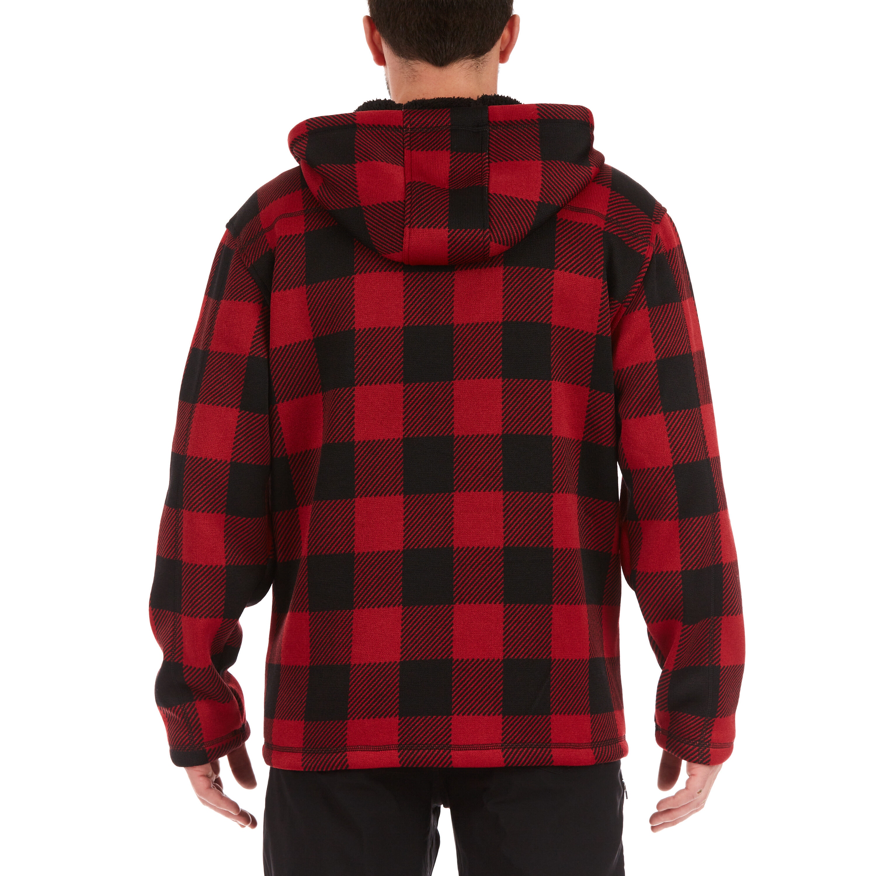 Sudadera interior aislada con capucha de poliéster rojo/negro moteado para hombre de Smith's Workwear (talla extra grande) S4582-HRBK-XL