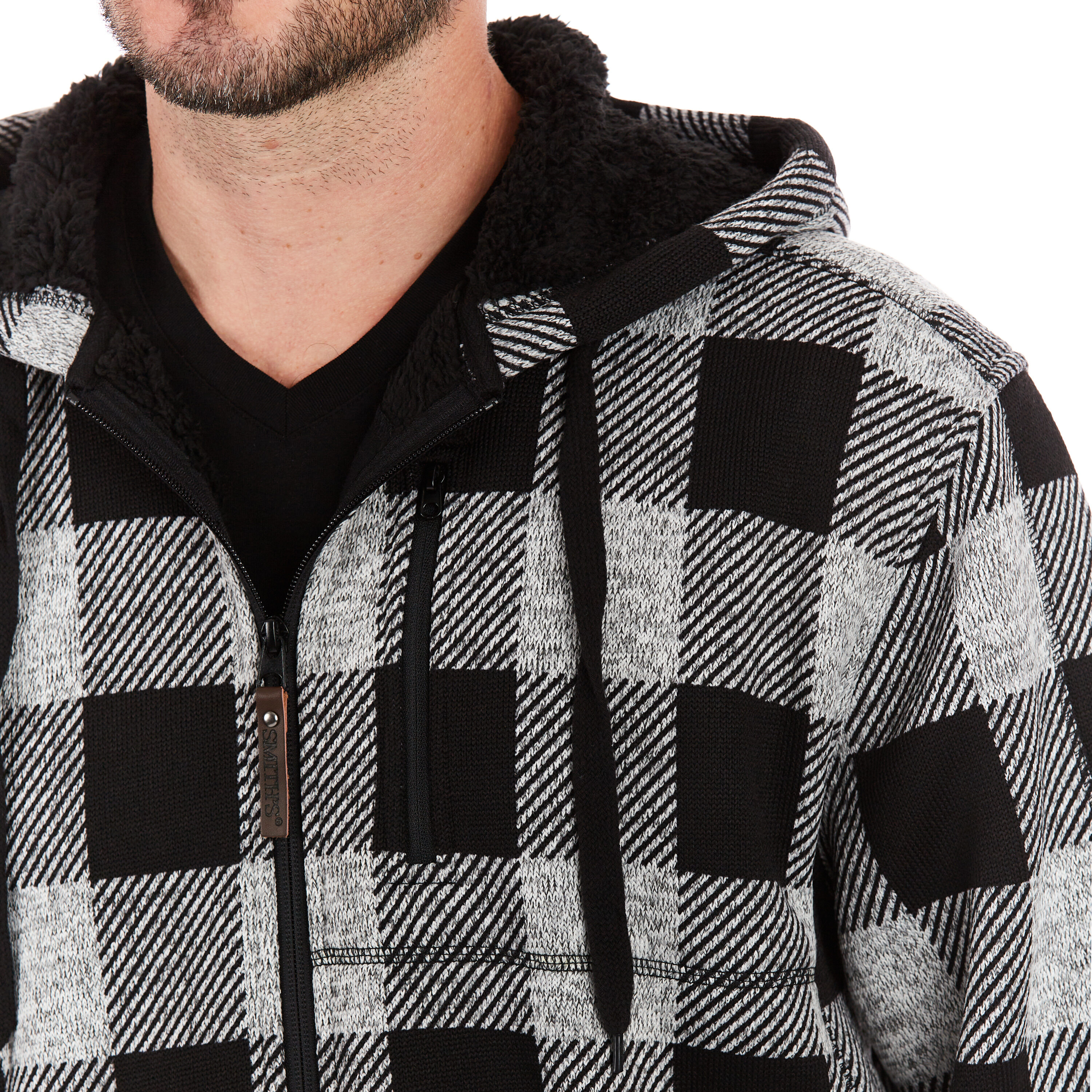 Sudadera con capucha y forro polar aislado Smith's Workwear para hombre en poliéster color gris jaspeado/negro (talla extra grande) S4582-HTRGY-XL