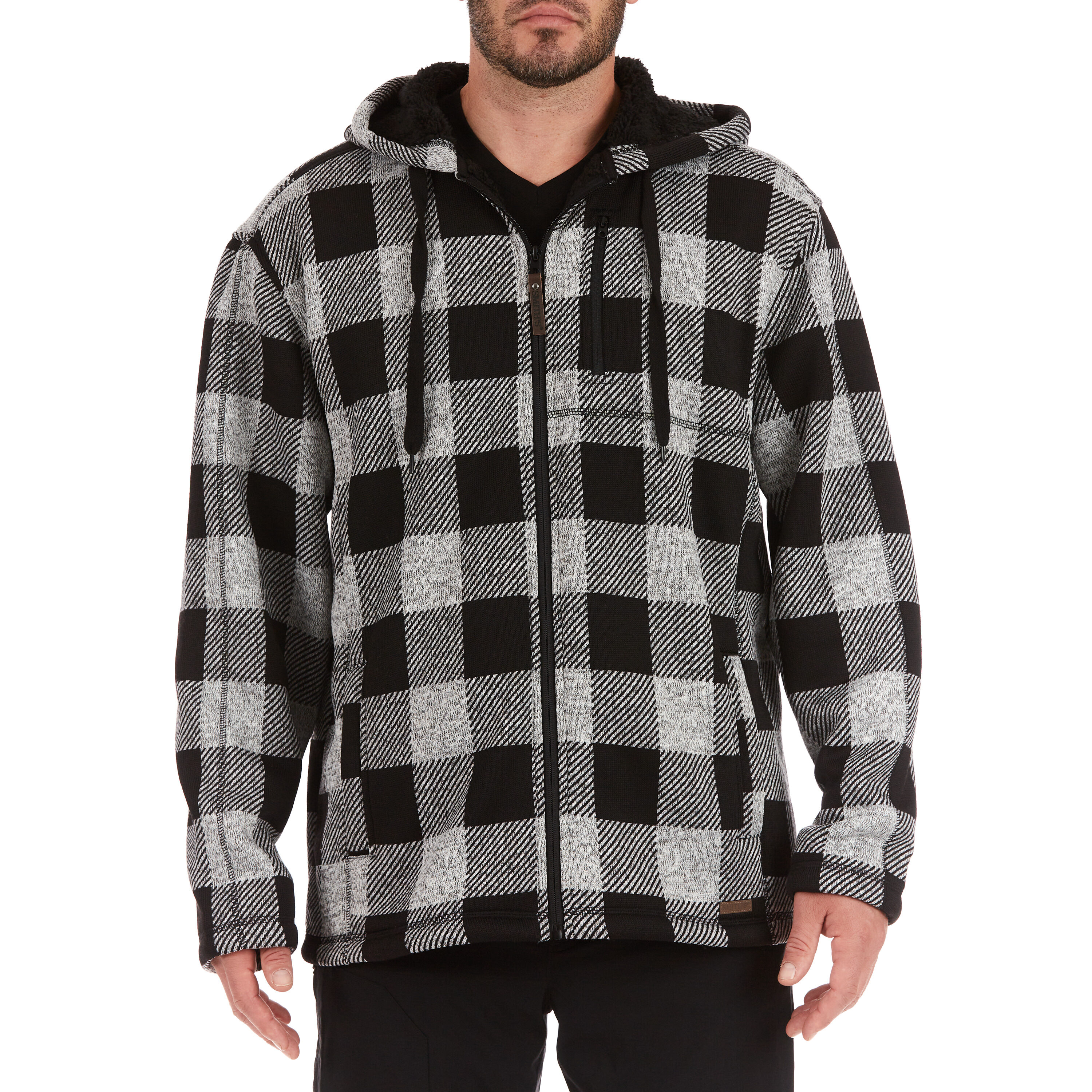 Sudadera con capucha y forro polar aislado Smith's Workwear para hombre en poliéster color gris jaspeado/negro (talla extra grande) S4582-HTRGY-XL