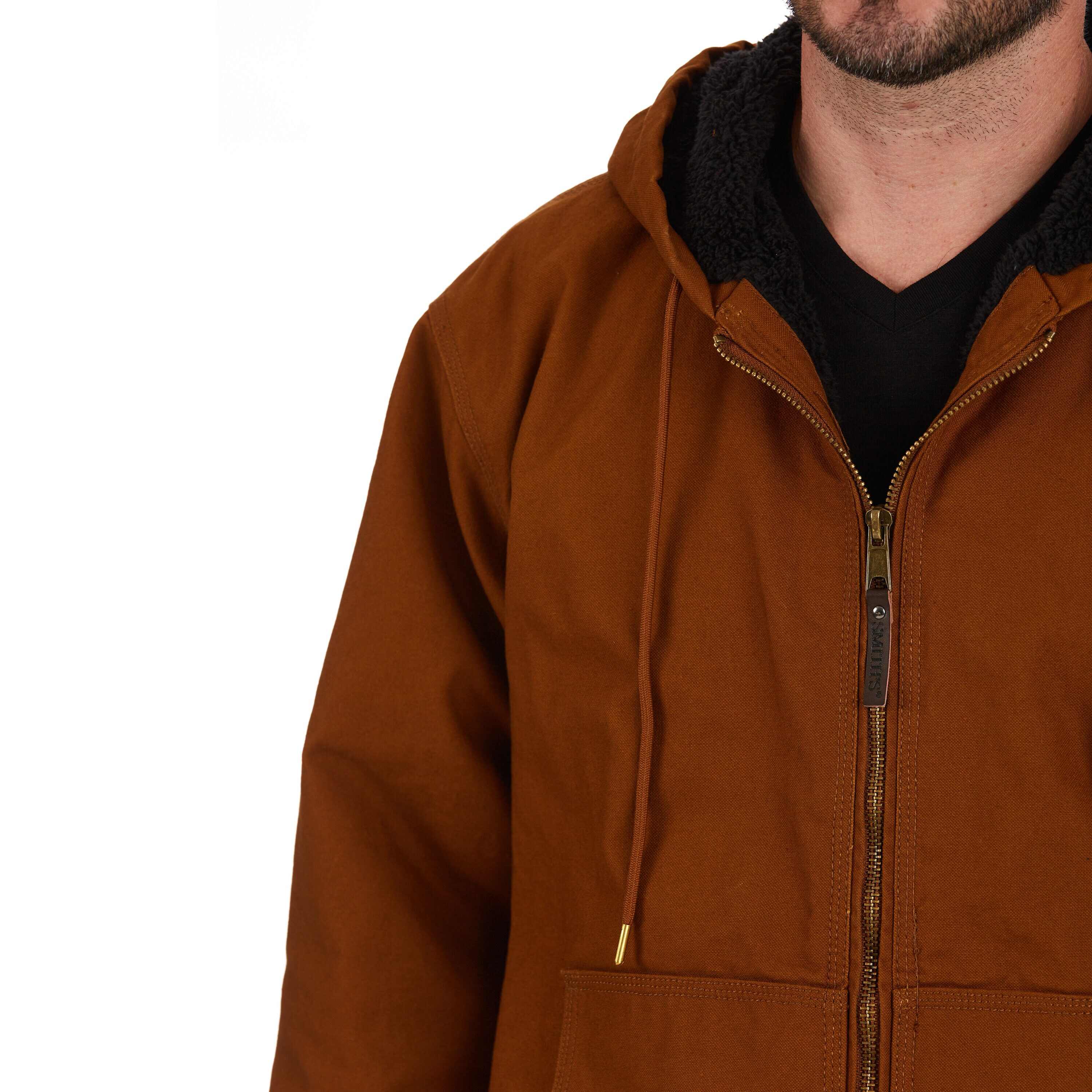 Chamarra de Trabajo con Capucha de Lona Pesada Marrón Camel para Hombre de Smith's Workwear (Extra Grande) S5108-CAMBR-XL