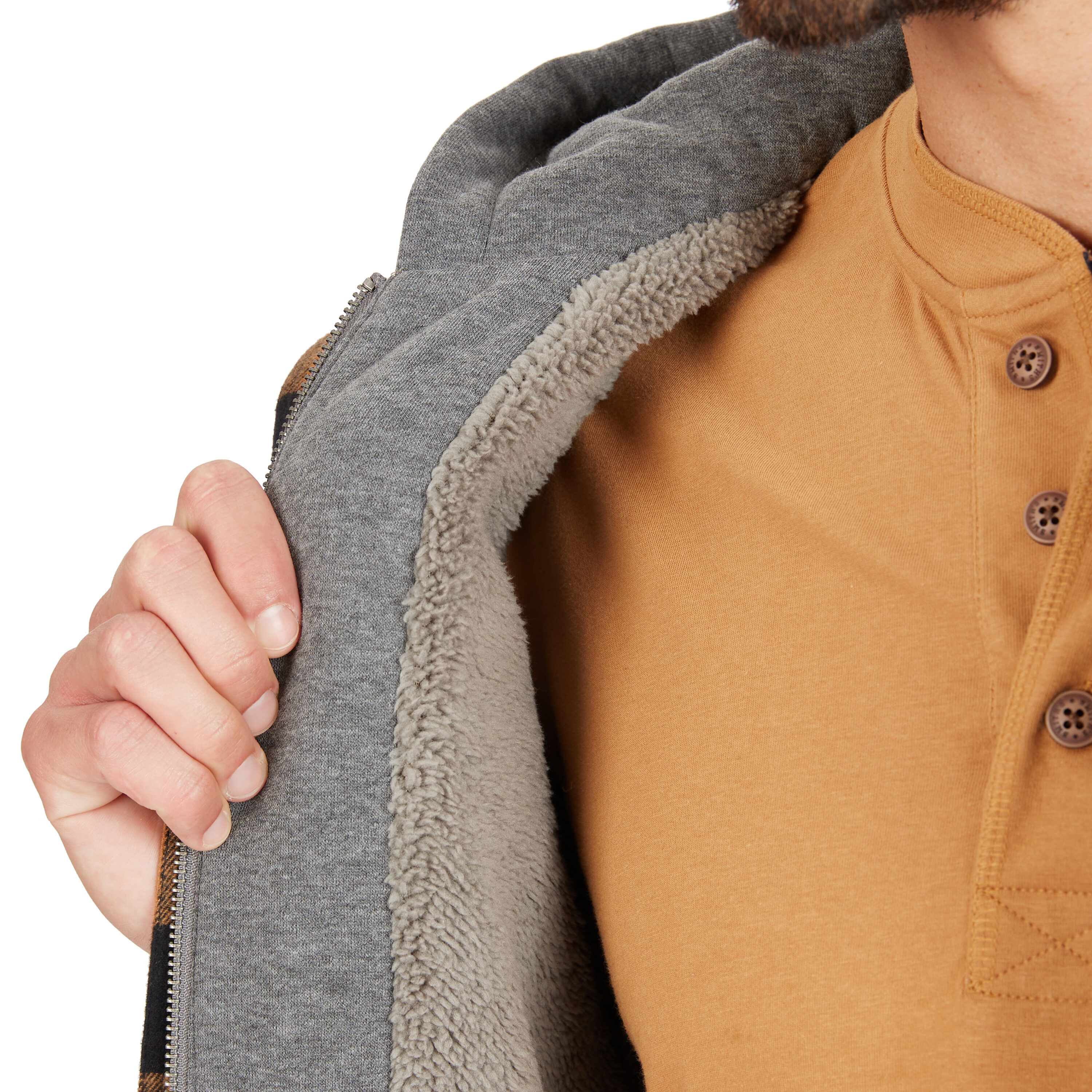 Chamarra de trabajo aislante con capucha para hombre en marrón camello/negro-203 de poliéster de Smith's Workwear (2XL) S3215AH2-CBB-2XL
