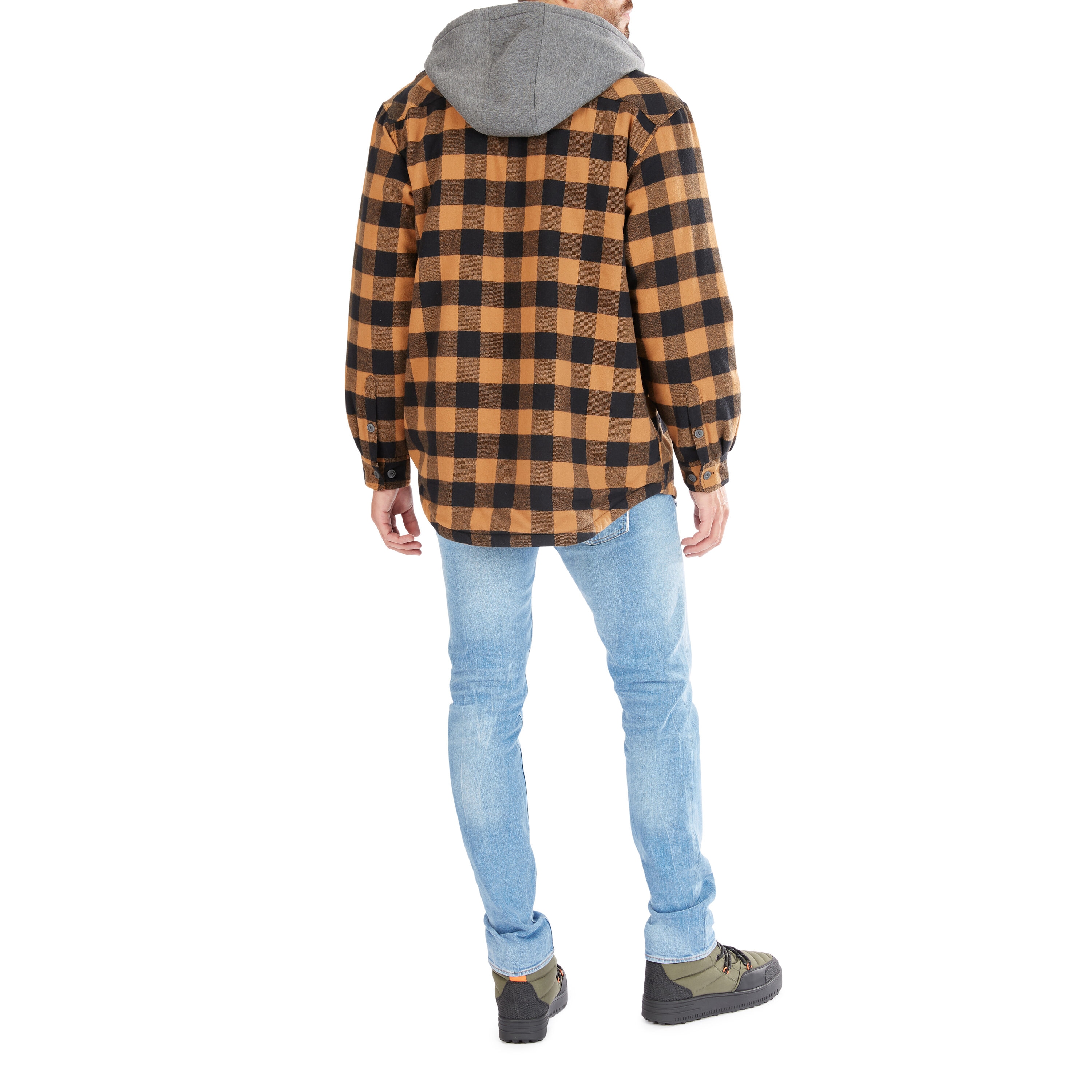 Chamarra de trabajo aislante con capucha para hombre en marrón camello/negro-203 de poliéster de Smith's Workwear (2XL) S3215AH2-CBB-2XL