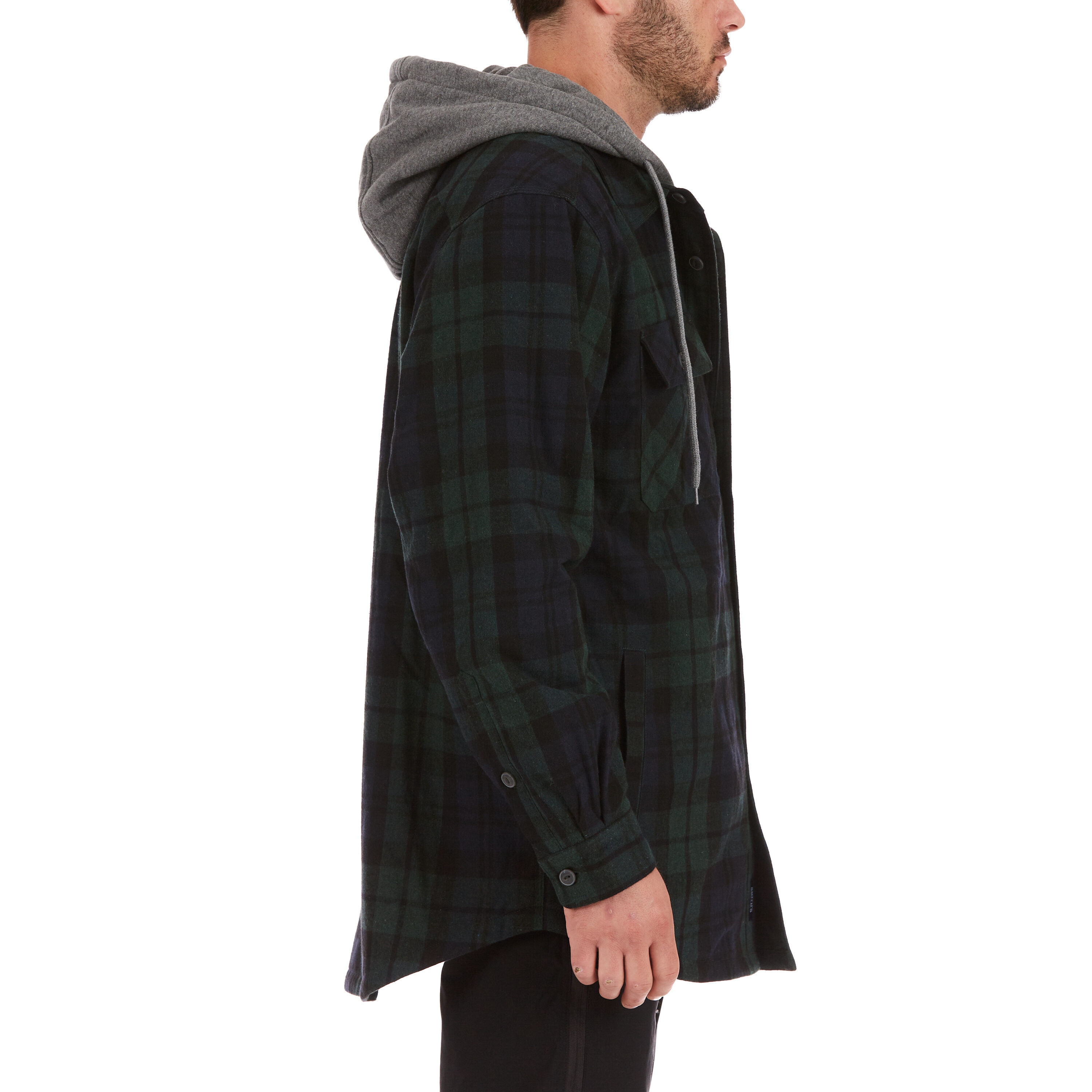 Chamarra de trabajo aislada con capucha de poliéster en cuadro escocés negro para hombre de Smith's Workwear (2XL) S3215AH2-BW-2XL