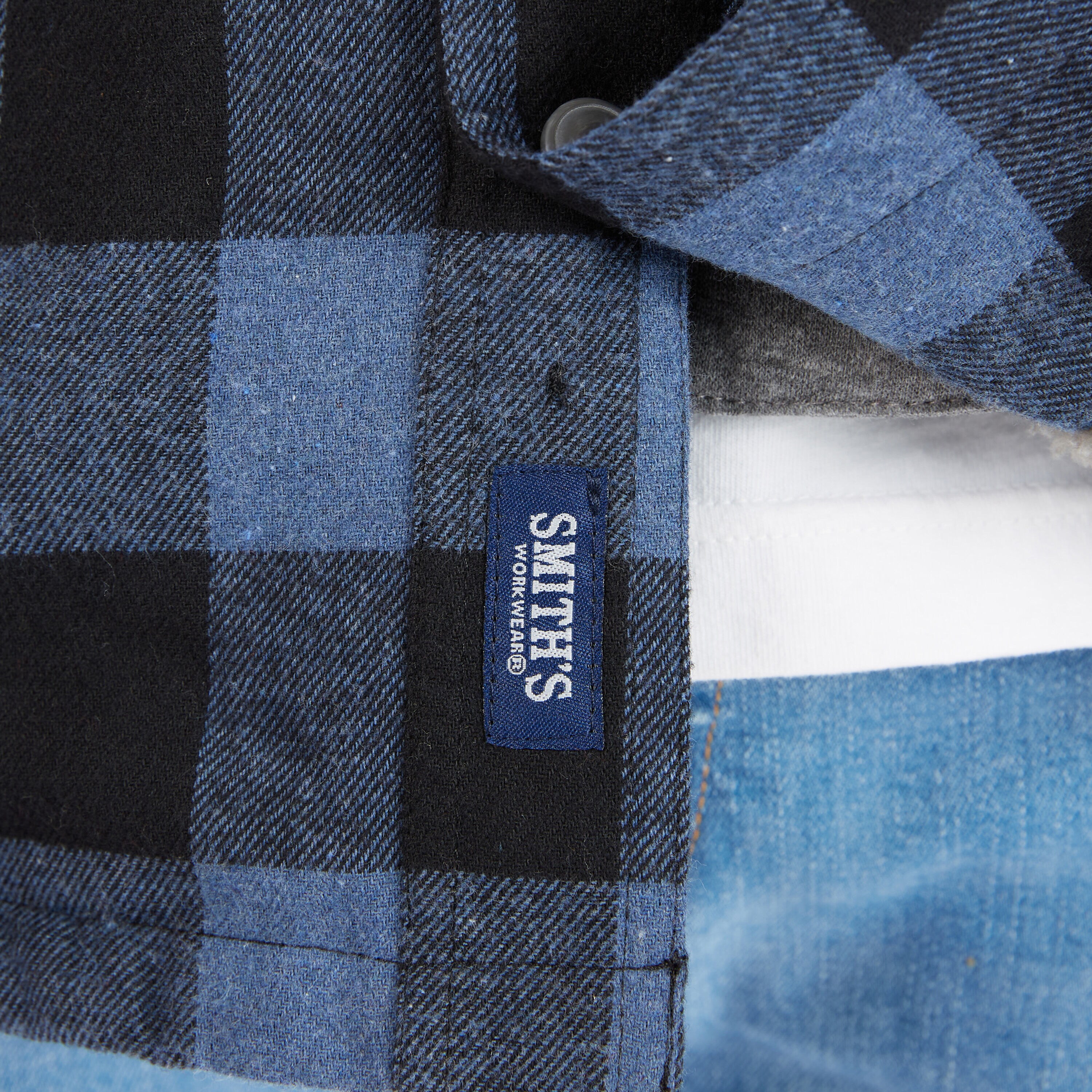Chamarra de trabajo aislante con capucha de poliéster azul/negro para hombre de Smith's Workwear (2XL) S3215AH2-BLBLK-2XL.
