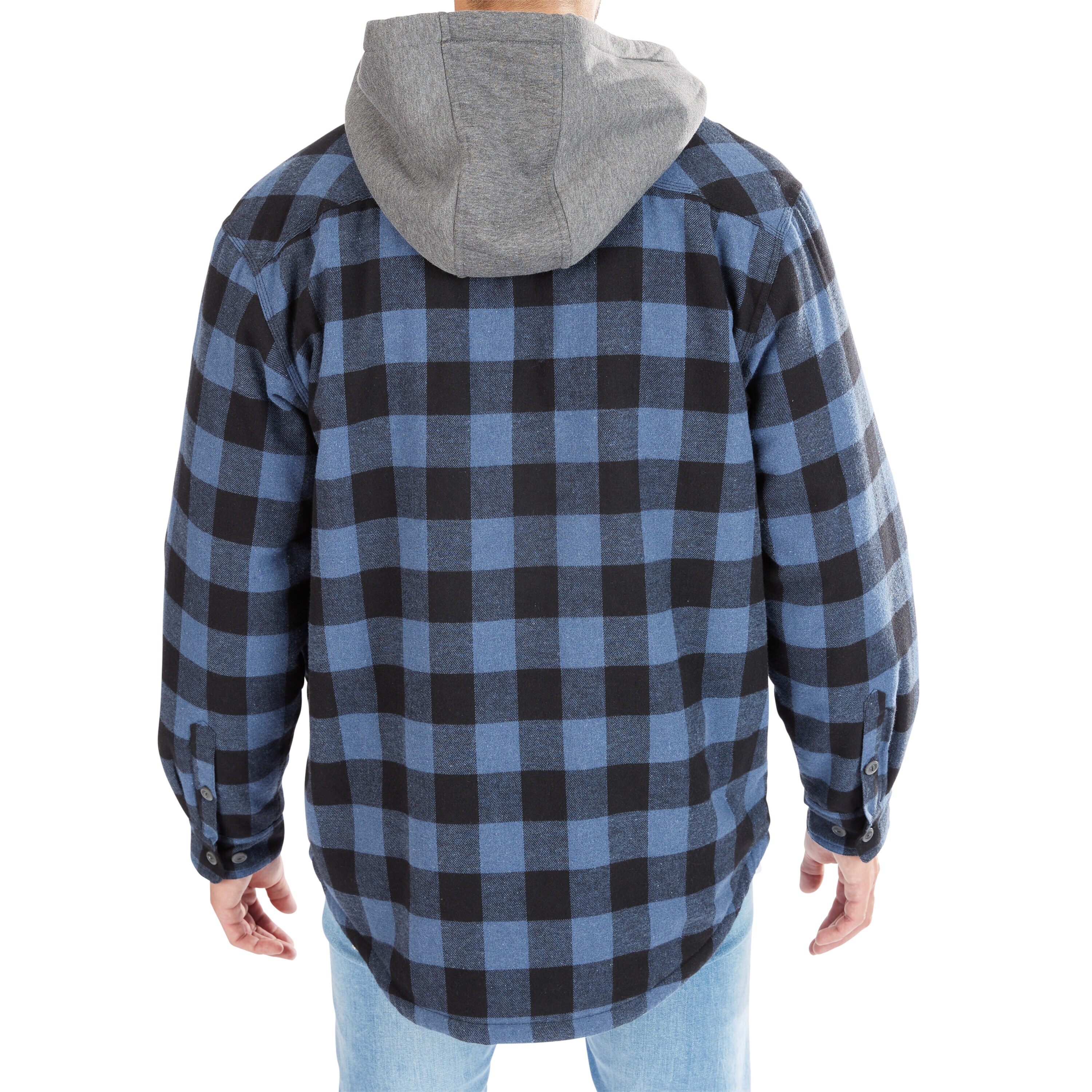 Chamarra de trabajo aislante con capucha de poliéster azul/negro para hombre de Smith's Workwear (2XL) S3215AH2-BLBLK-2XL.
