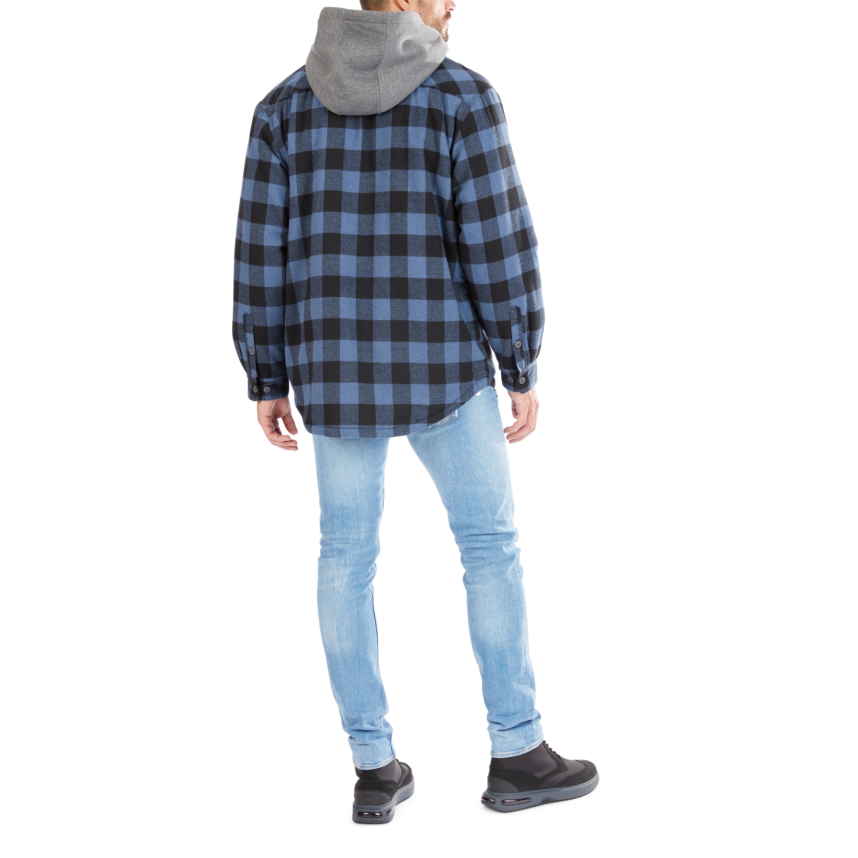 Chamarra de trabajo aislante con capucha de poliéster azul/negro para hombre de Smith's Workwear (2XL) S3215AH2-BLBLK-2XL.
