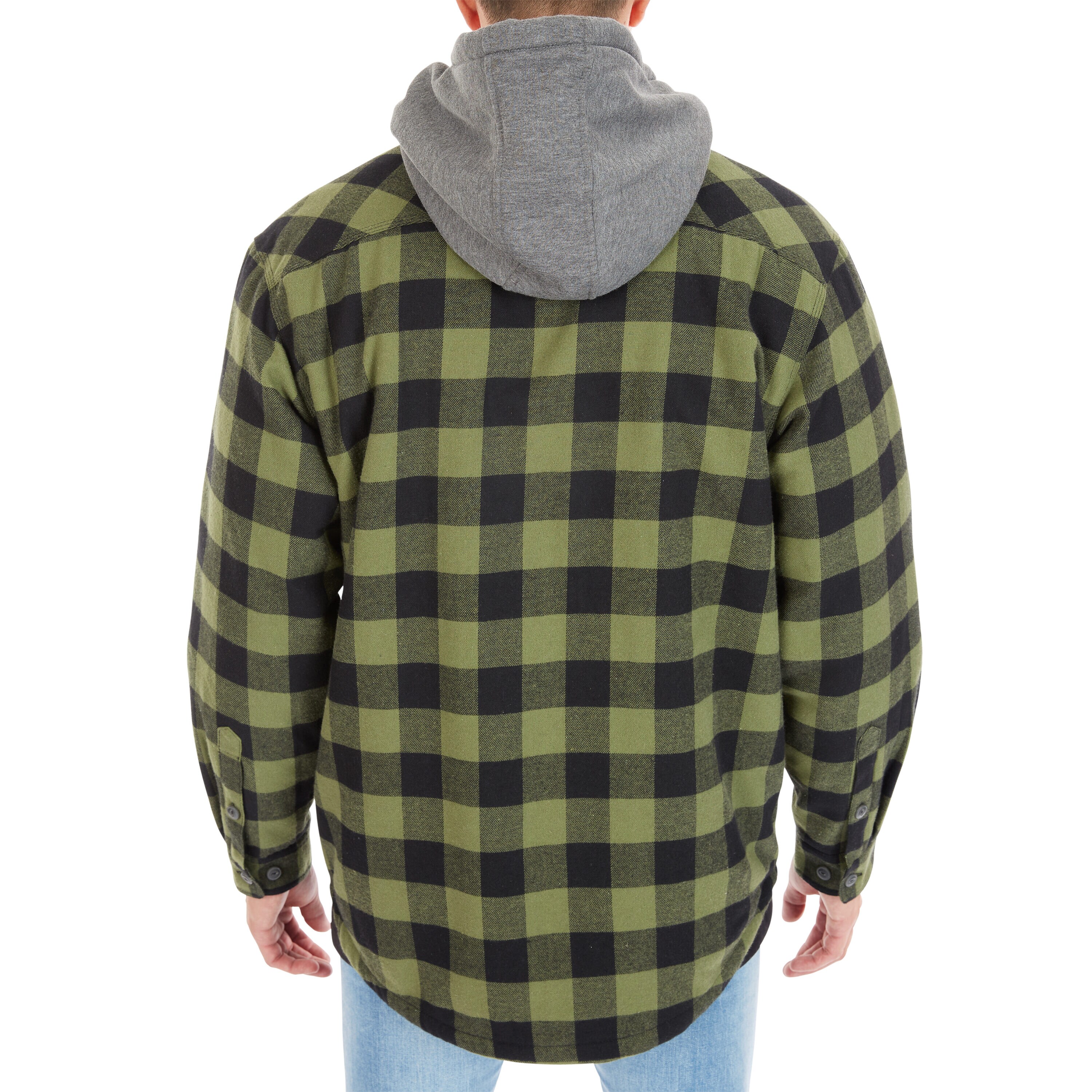 Chamarra de trabajo aislante con capucha de poliéster en oliva/negro para hombre de Smith's Workwear (2XL) Modelo S3215AH2-OBL-2XL