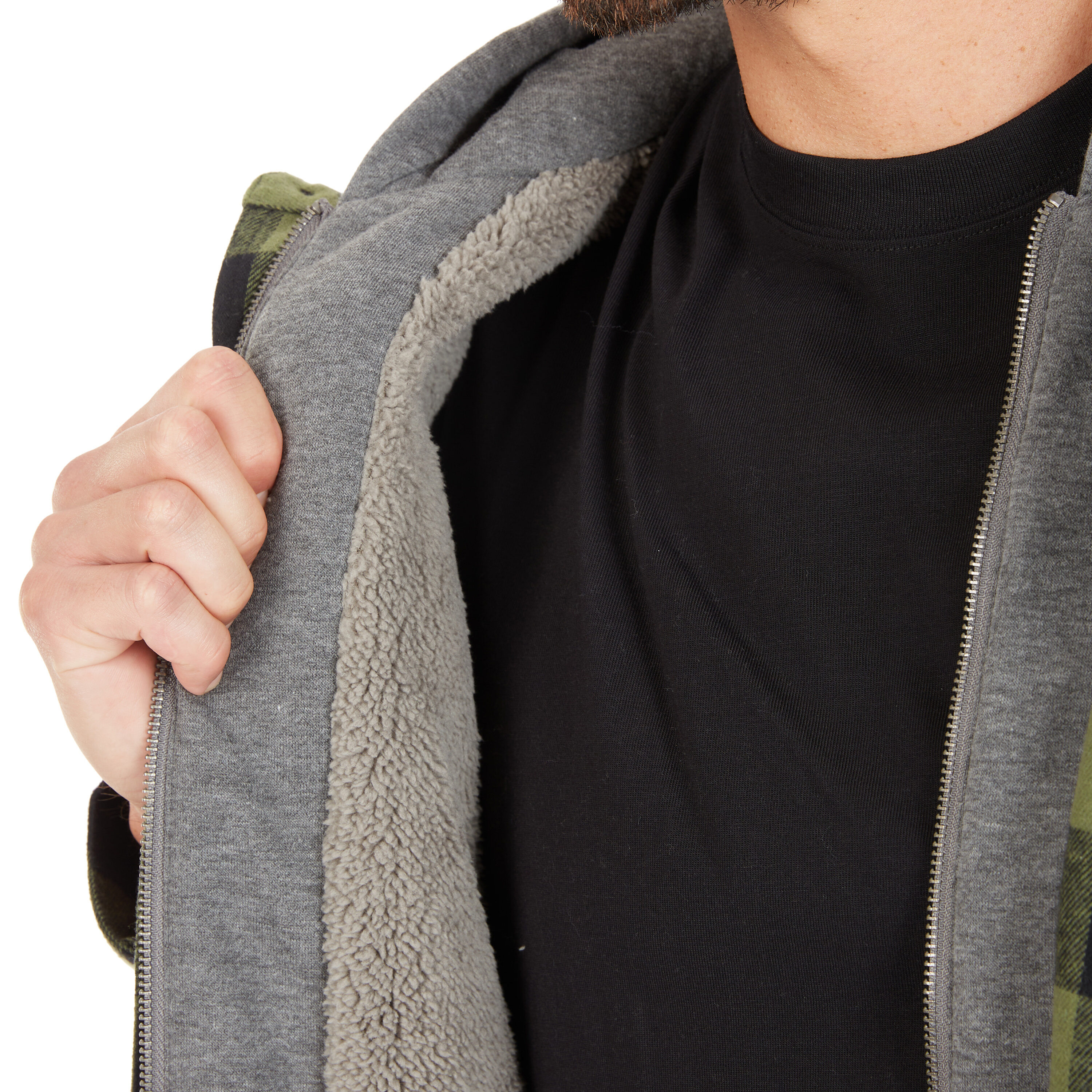Chamarra de trabajo aislante con capucha de poliéster en oliva/negro para hombre de Smith's Workwear (2XL) Modelo S3215AH2-OBL-2XL