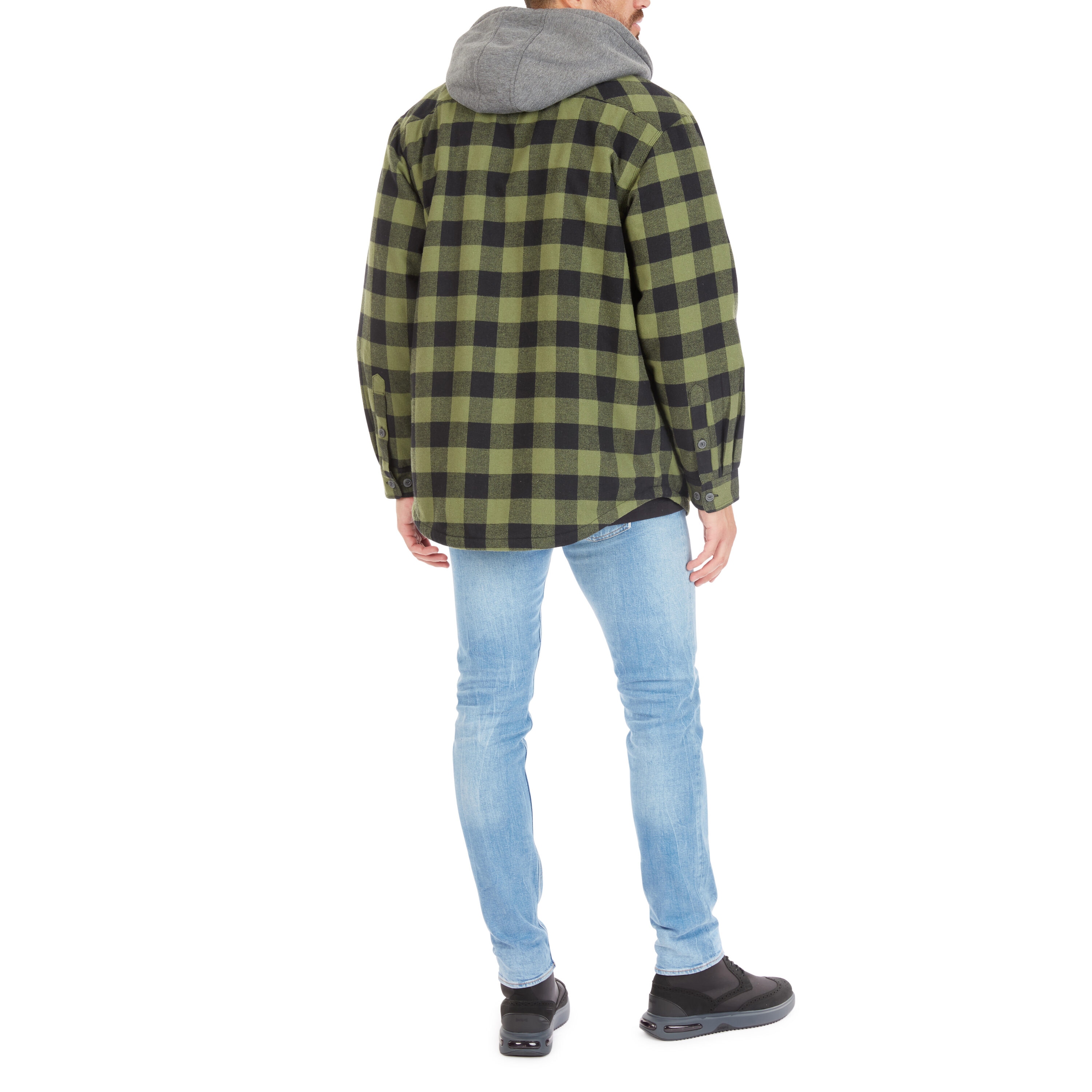 Chamarra de trabajo aislante con capucha de poliéster en oliva/negro para hombre de Smith's Workwear (2XL) Modelo S3215AH2-OBL-2XL