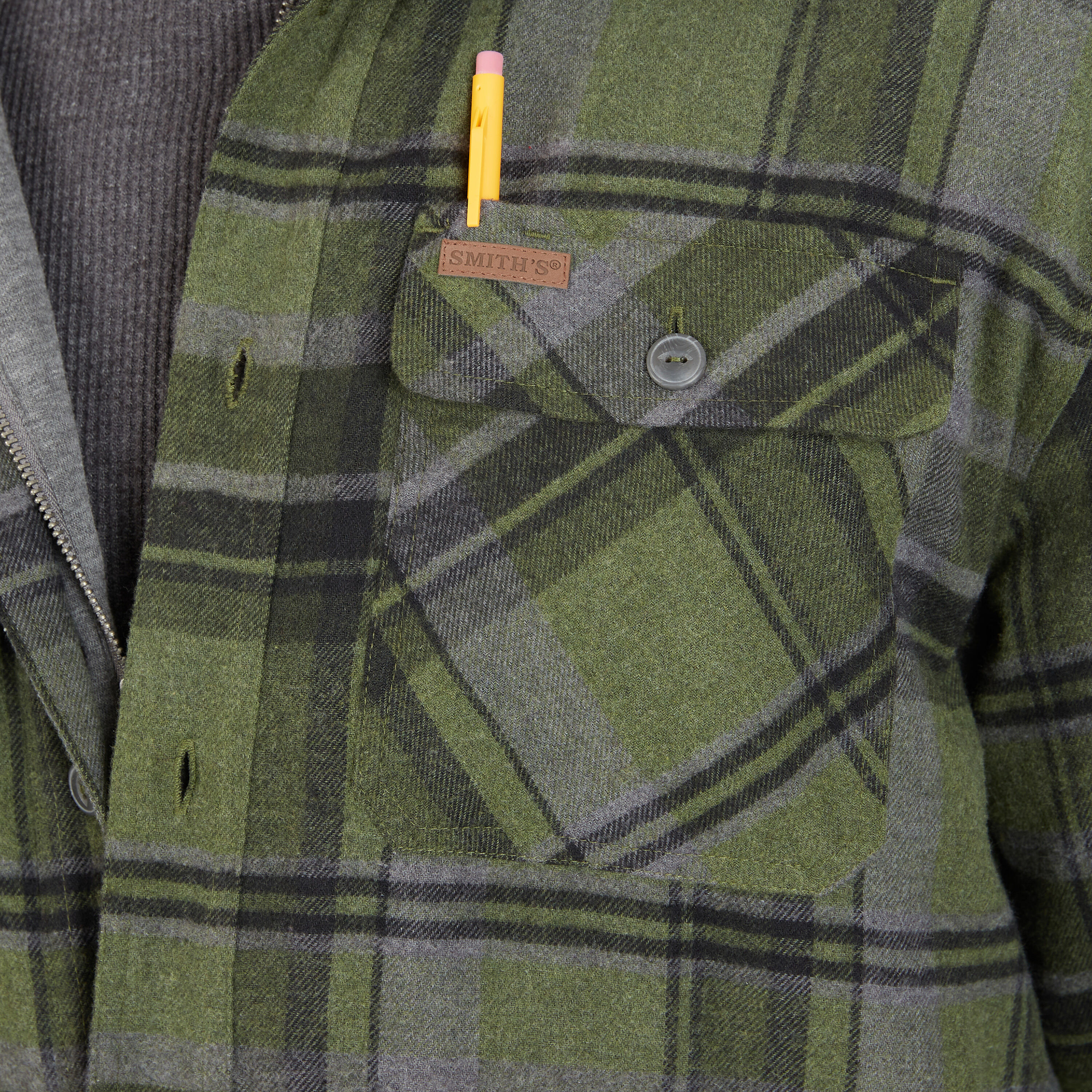 Chamarra de trabajo aislada con capucha de poliéster verde para hombre Smith's Workwear (2XL) S3215AH2-GN-2XL