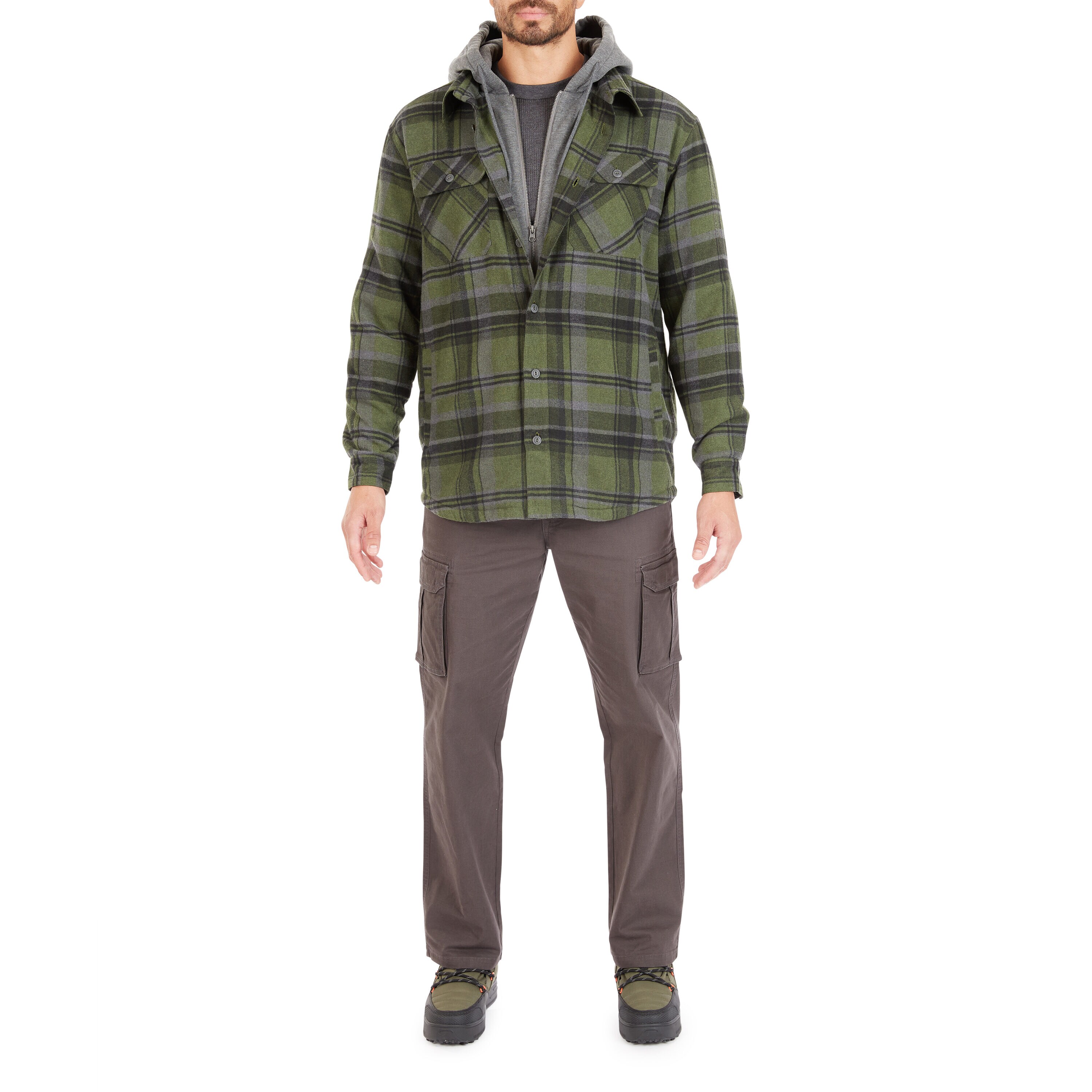 Chamarra de trabajo aislada con capucha de poliéster verde para hombre Smith's Workwear (2XL) S3215AH2-GN-2XL