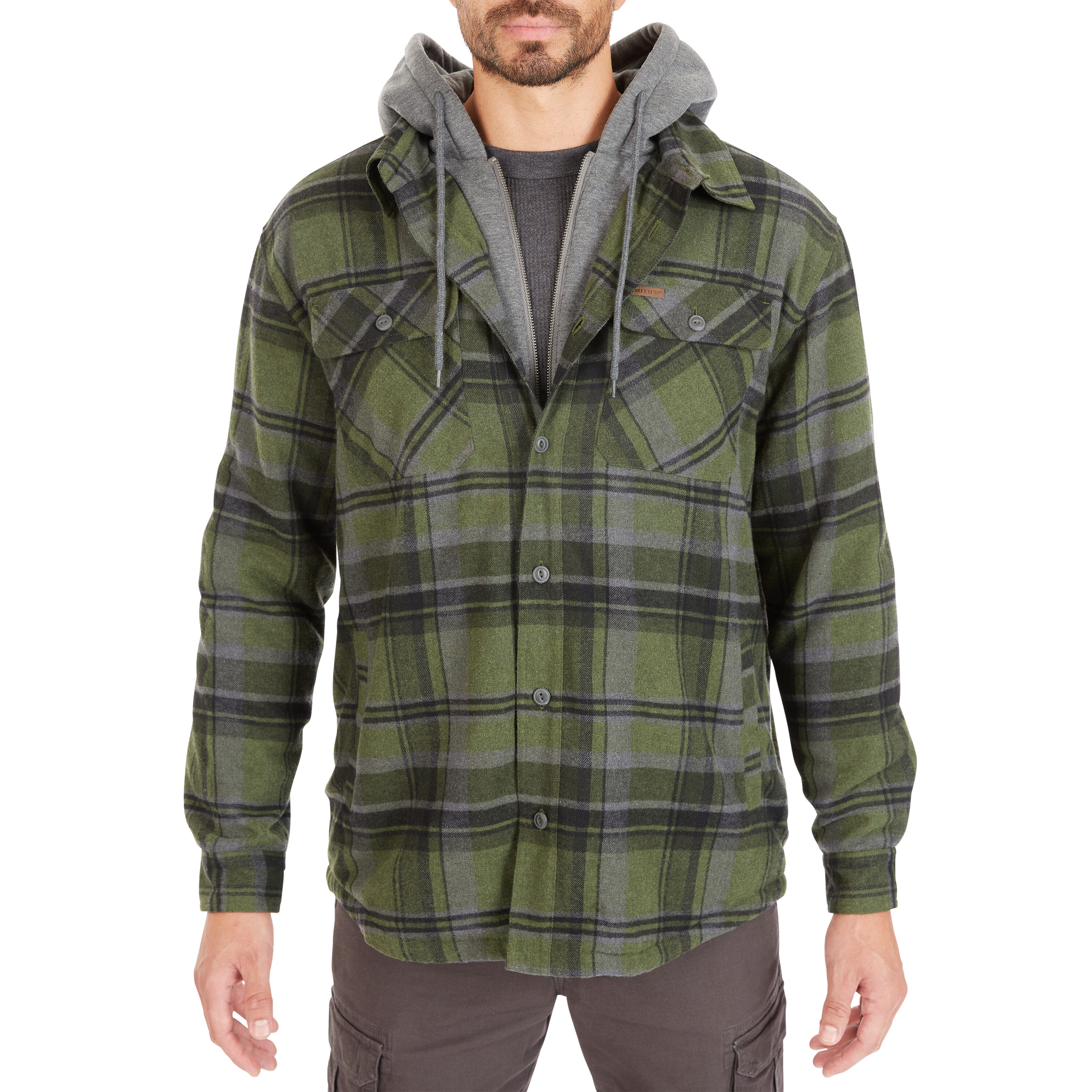 Chamarra de trabajo aislada con capucha de poliéster verde para hombre Smith's Workwear (2XL) S3215AH2-GN-2XL