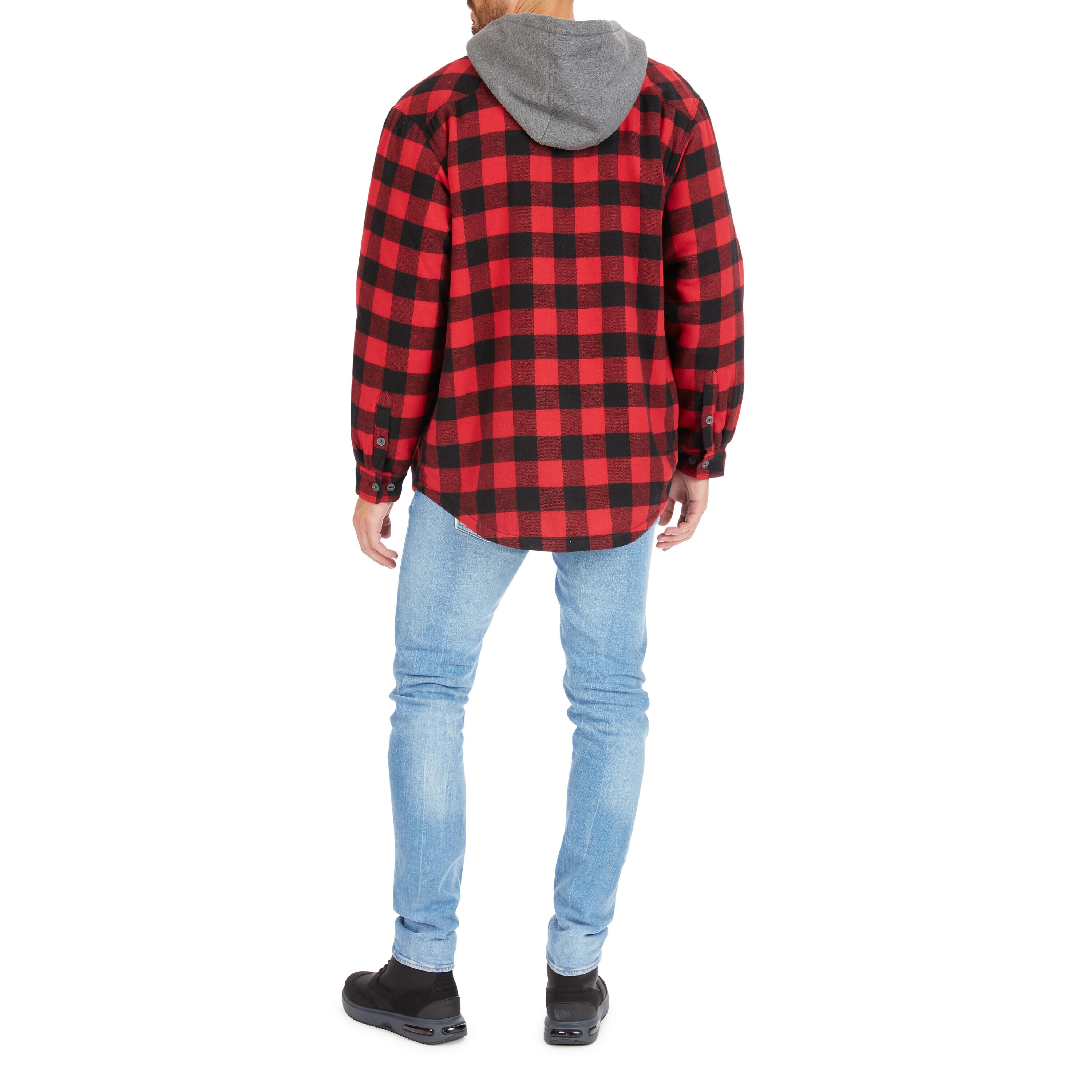 Chamarra de trabajo aislada con capucha de poliéster rojo/negro-203 para hombre de Smith's Workwear (2XL) S3215AH2-RBK-2XL