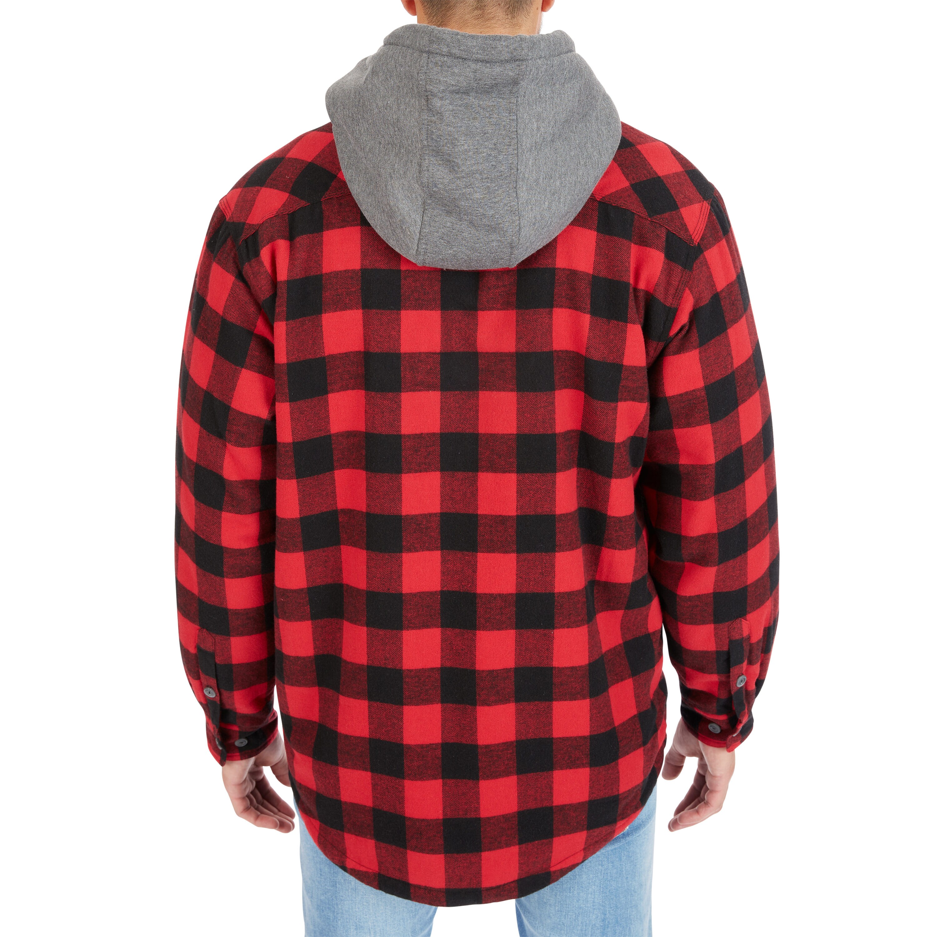 Chamarra de trabajo aislada con capucha de poliéster rojo/negro-203 para hombre de Smith's Workwear (2XL) S3215AH2-RBK-2XL