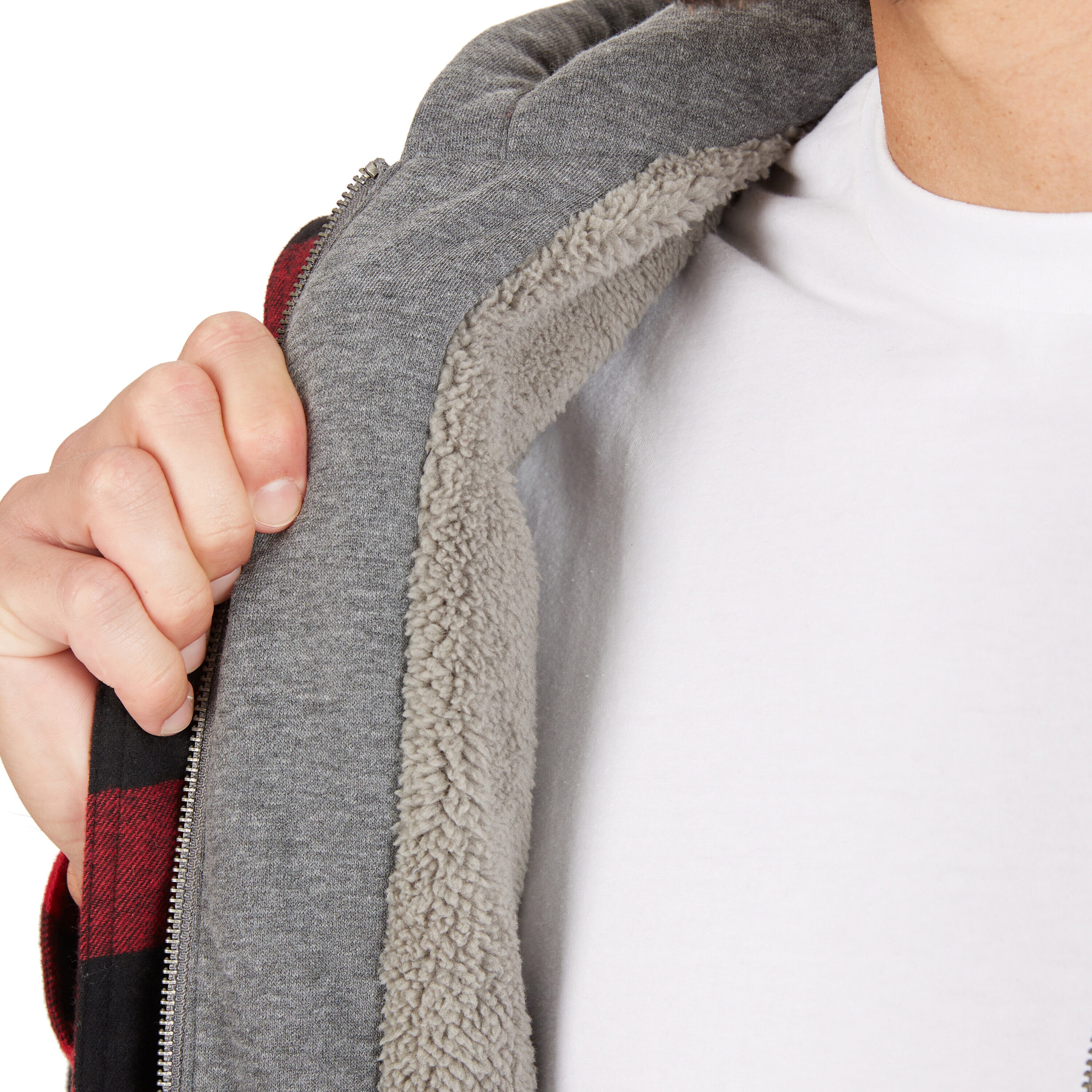 Chamarra de trabajo aislada con capucha de poliéster rojo/negro-203 para hombre de Smith's Workwear (2XL) S3215AH2-RBK-2XL