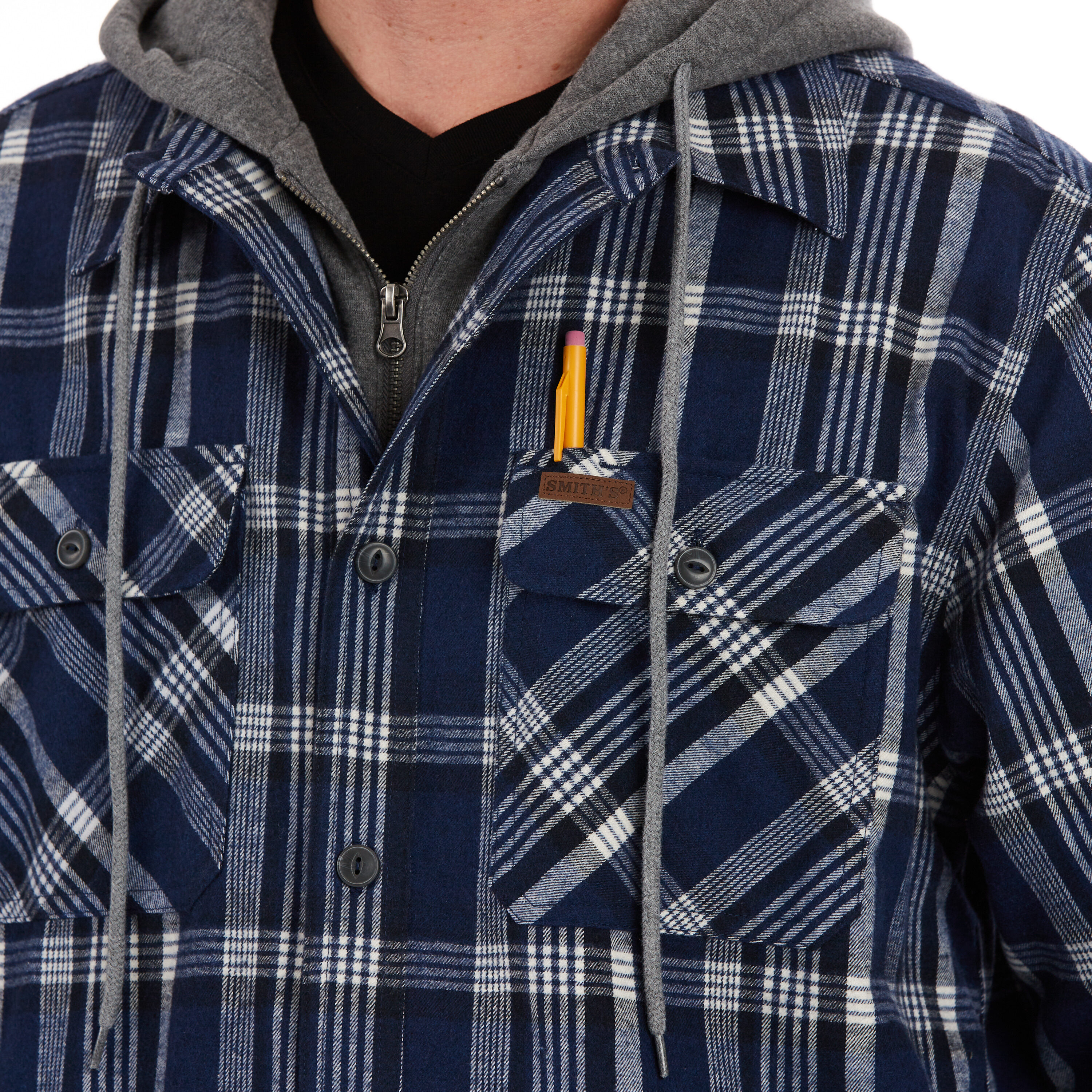Chamarra de trabajo aislante con capucha de poliéster en azul acero para hombre de Smith's Workwear (2XL) S3215AH2-SBL-2XL