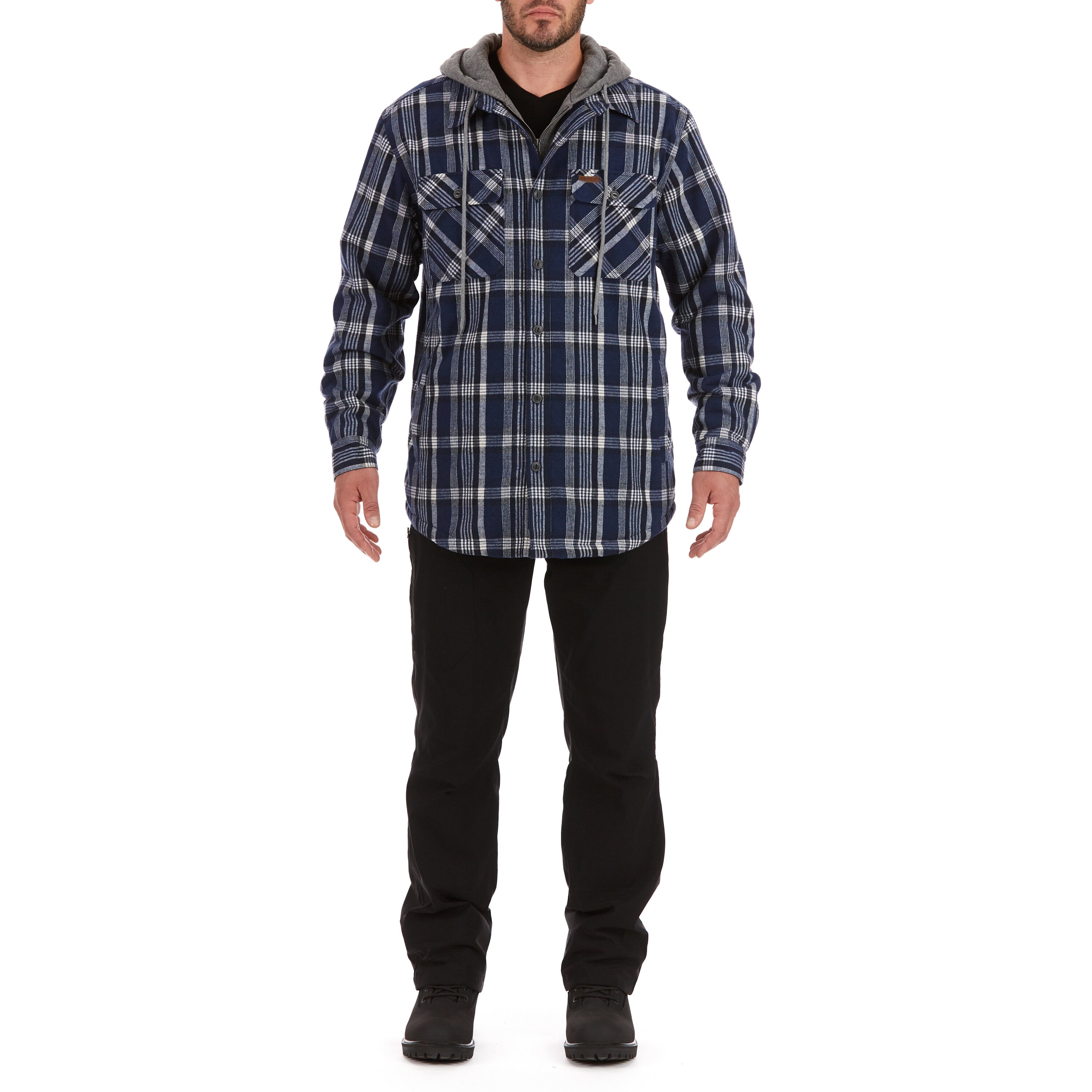 Chamarra de trabajo aislante con capucha de poliéster en azul acero para hombre de Smith's Workwear (2XL) S3215AH2-SBL-2XL