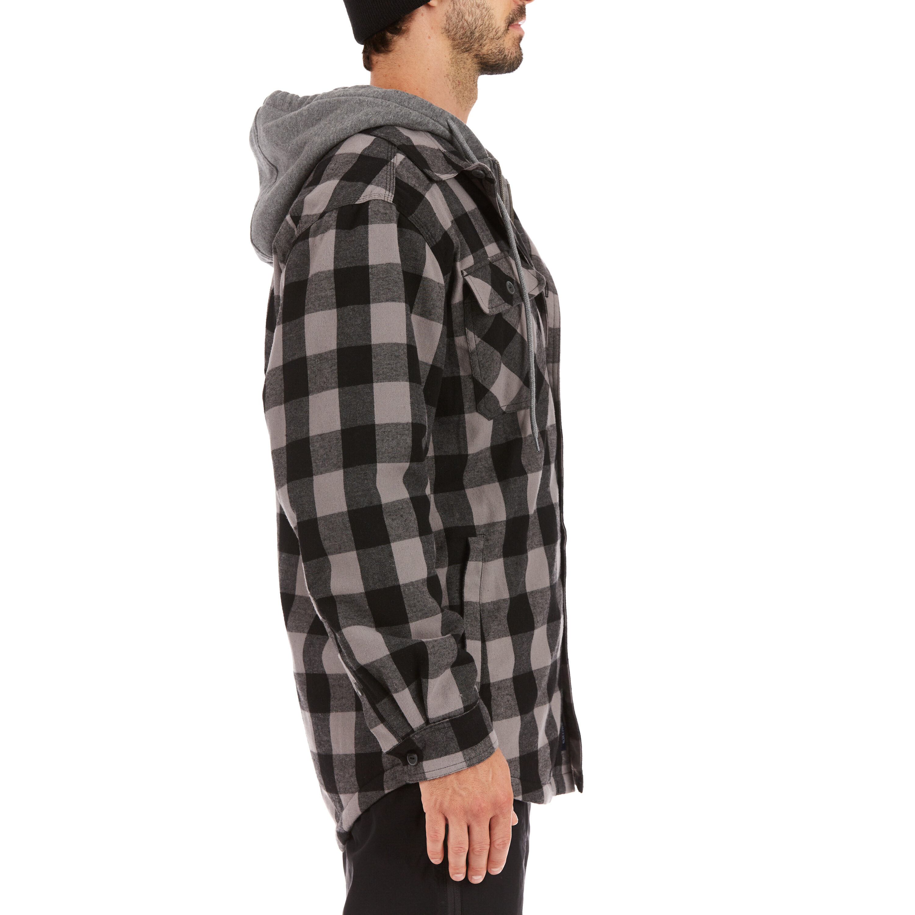 Chamarra de Trabajo Aislada con Capucha de Poliéster Smith's Workwear para Hombres en Piedra/Negro (2XL) S3215AH2-SB-2XL