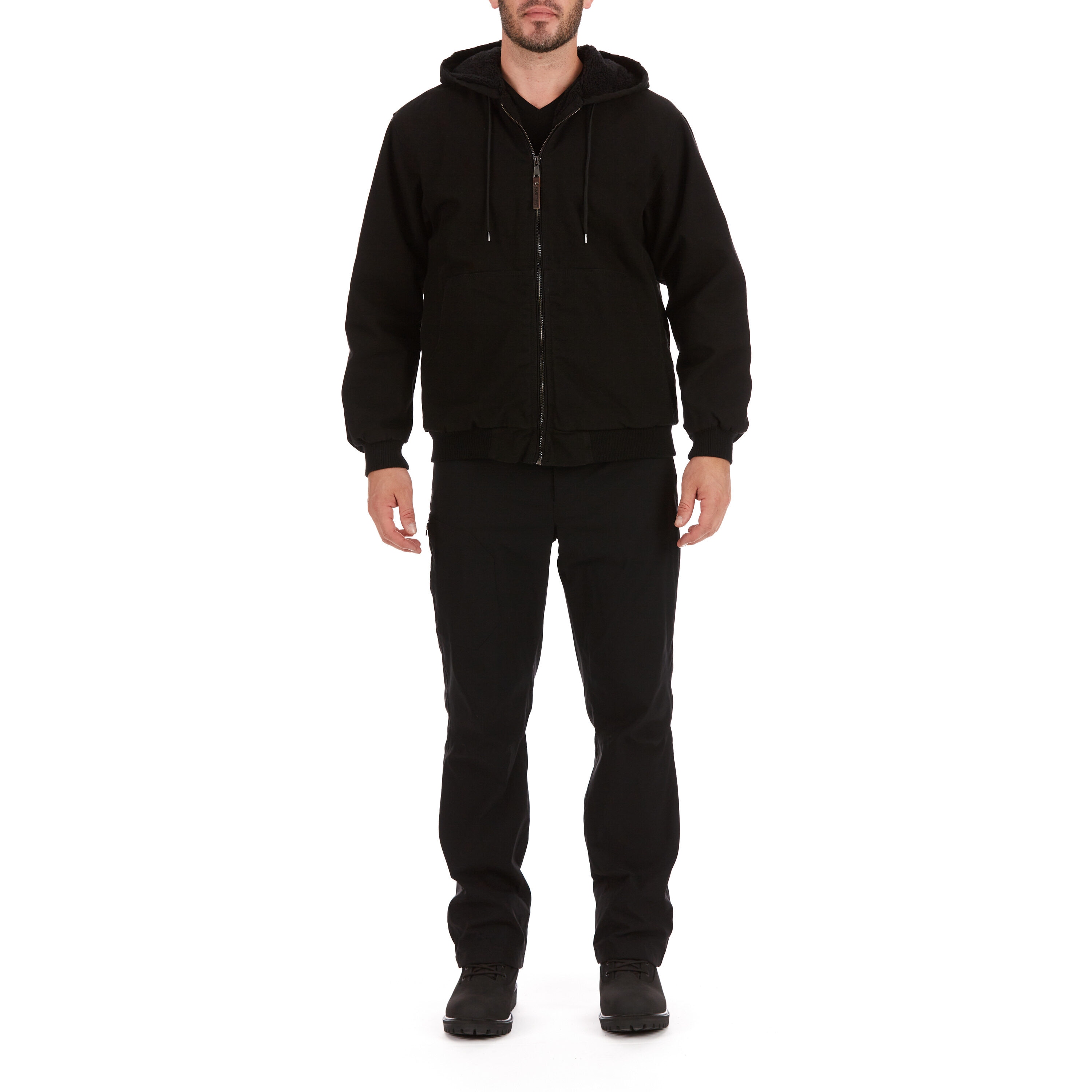 Chamarra de Trabajo con Capucha de Lona Pesada Negra para Hombre de Smith's Workwear (Extra Grande) S5108-BLK-XL