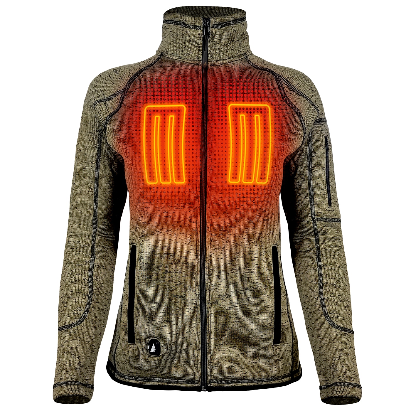 Chamarra térmica con capucha ActionHeat para mujer en verde olivo de peso medio (talla extra grande) con batería incluida AH-SJKT-5V-W-GN-XL