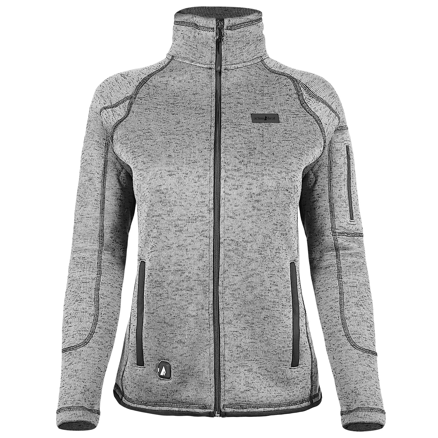 Chamarra Térmica Ligera para Mujer ActionHeat en Gris Claro (Talla Extra Grande) con Batería Incluida AH-SJKT-5V-W-LG-XL