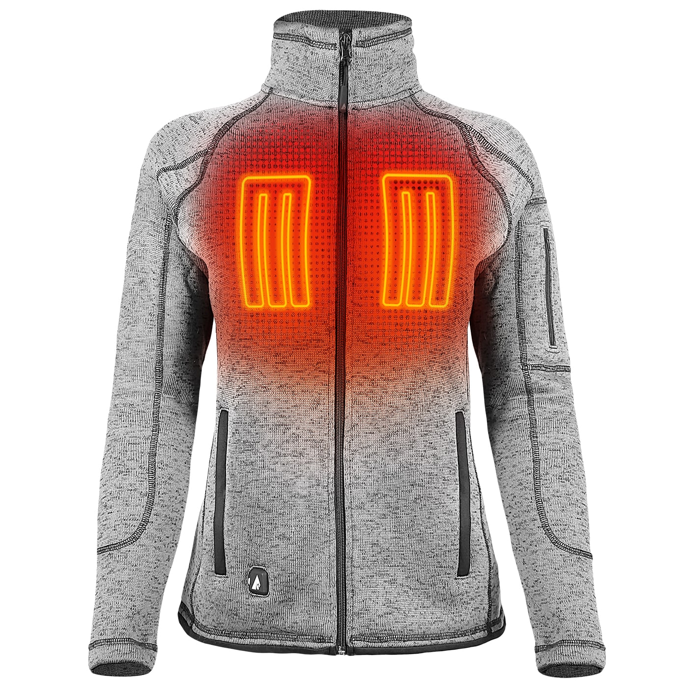 Chamarra Térmica Ligera para Mujer ActionHeat en Gris Claro (Talla Extra Grande) con Batería Incluida AH-SJKT-5V-W-LG-XL