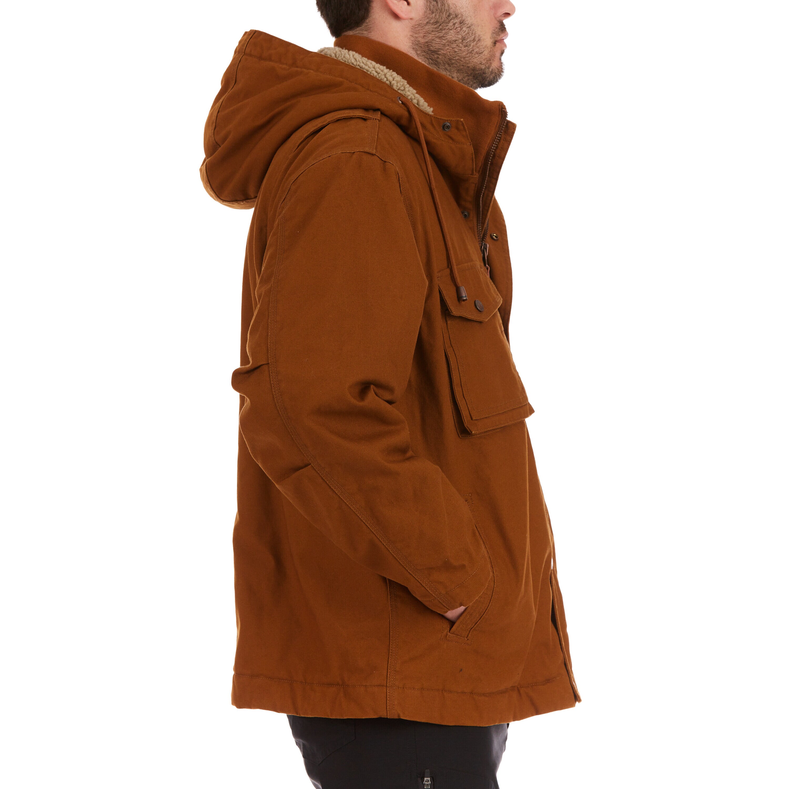 Chamarra de trabajo aislada con capucha de Smith's Workwear para hombre en color café camello (Extra Grande) S5102-CAMBR-XL