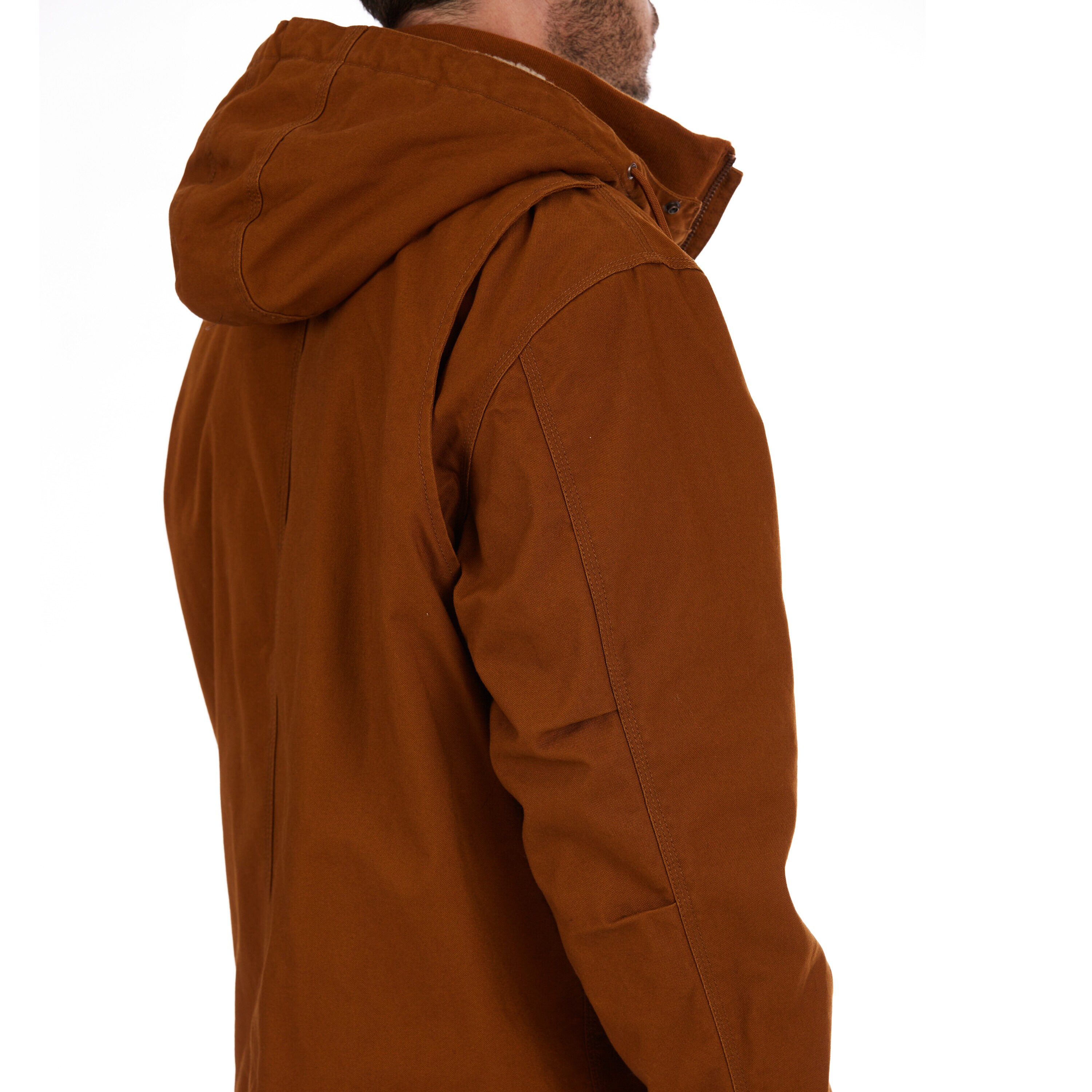 Chamarra de trabajo aislada con capucha de Smith's Workwear para hombre en color café camello (Extra Grande) S5102-CAMBR-XL