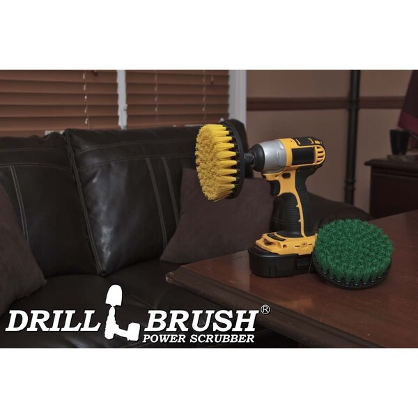 Accesorios para baño Drillbrush - Juego de cepillos para baño y cocina con cepillo eléctrico - 5IN-S-GY-QC-DB
