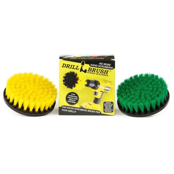 Accesorios para baño Drillbrush - Juego de cepillos para baño y cocina con cepillo eléctrico - 5IN-S-GY-QC-DB