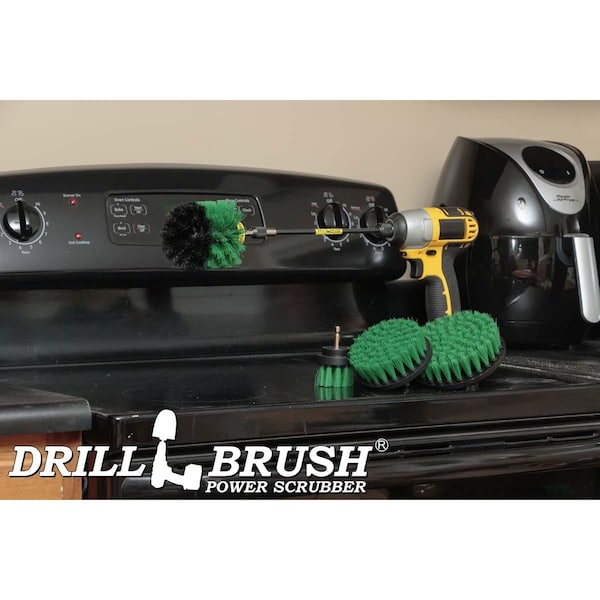 Cepillo de Taladro Power Scrubber de Useful Products 7 pulgadas de Ancho 5 pulgadas de Largo, Verde - G-S-542O-7X-QC-DB.