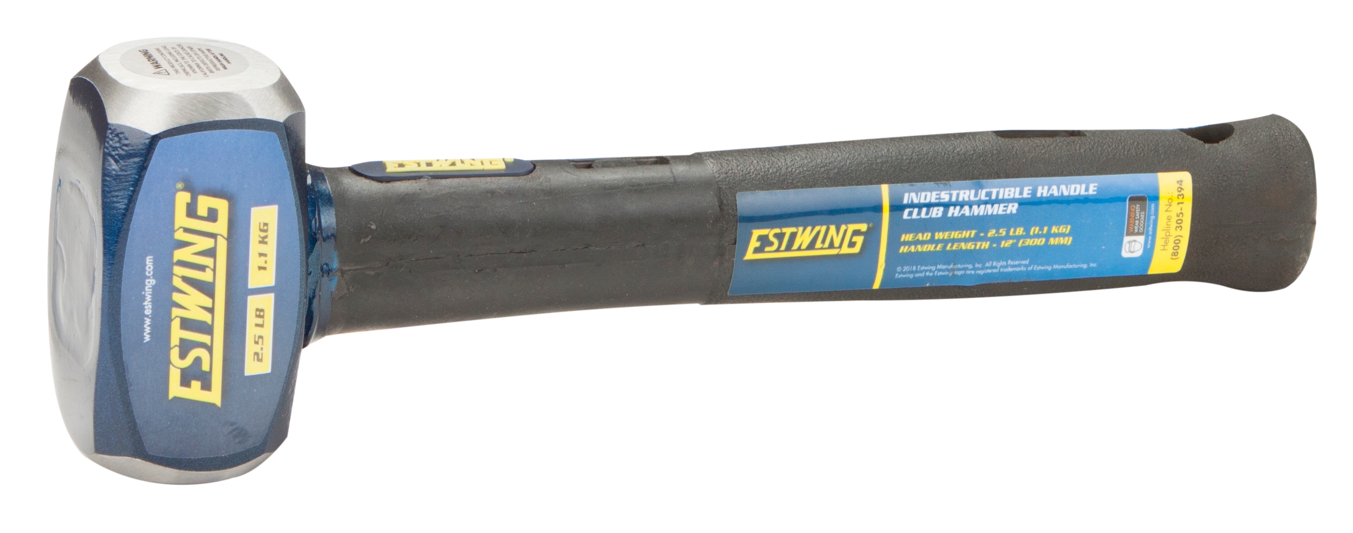 Martillo de club Estwing 2.5 lb de cabeza lisa y mango de acero ECH-212X