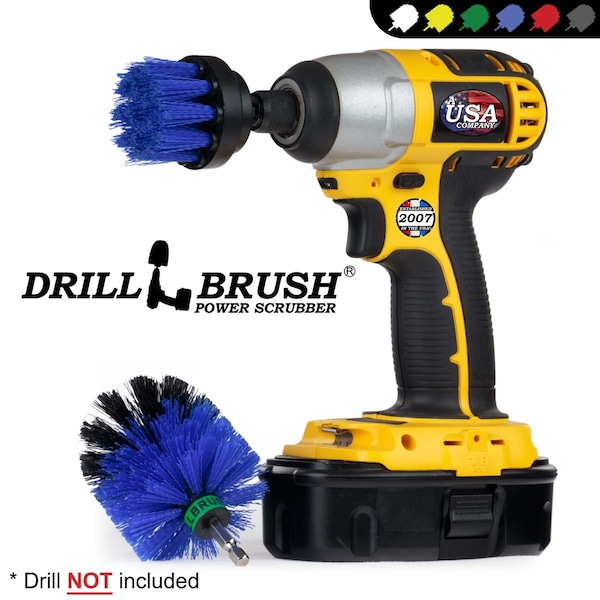Accesorios para alberca Drillbrush - Cepillo para taladro - Mantenimiento con cepillo giratorio MINI de 2 pulgadas - B-S-2M-QC-DB