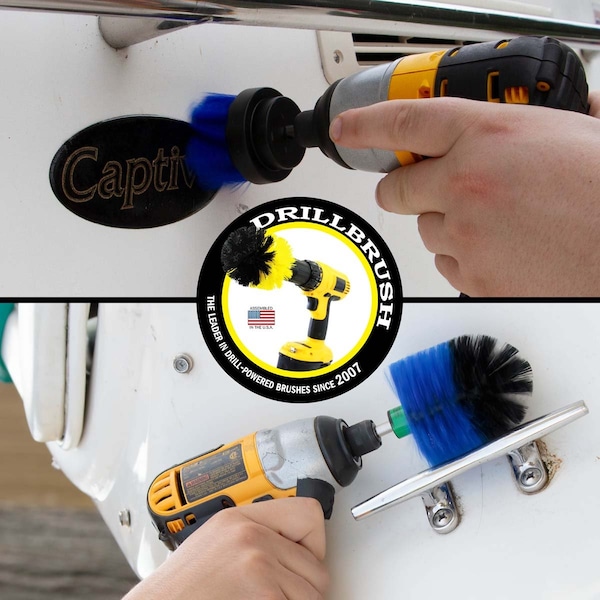 Accesorios para alberca Drillbrush - Cepillo para taladro - Mantenimiento con cepillo giratorio MINI de 2 pulgadas - B-S-2M-QC-DB