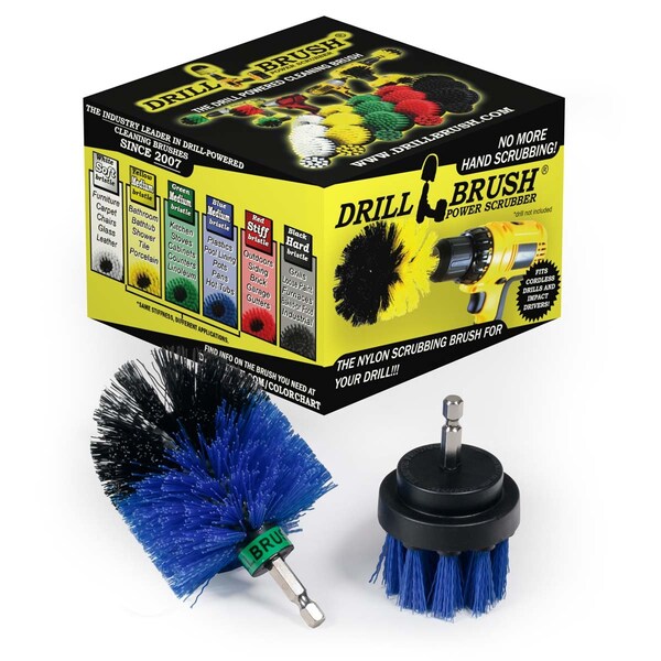 Accesorios para alberca Drillbrush - Cepillo para taladro - Mantenimiento con cepillo giratorio MINI de 2 pulgadas - B-S-2M-QC-DB