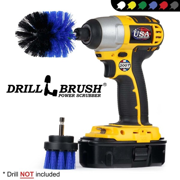 Accesorios para alberca Drillbrush - Cepillo para taladro - Mantenimiento con cepillo giratorio MINI de 2 pulgadas - B-S-2M-QC-DB
