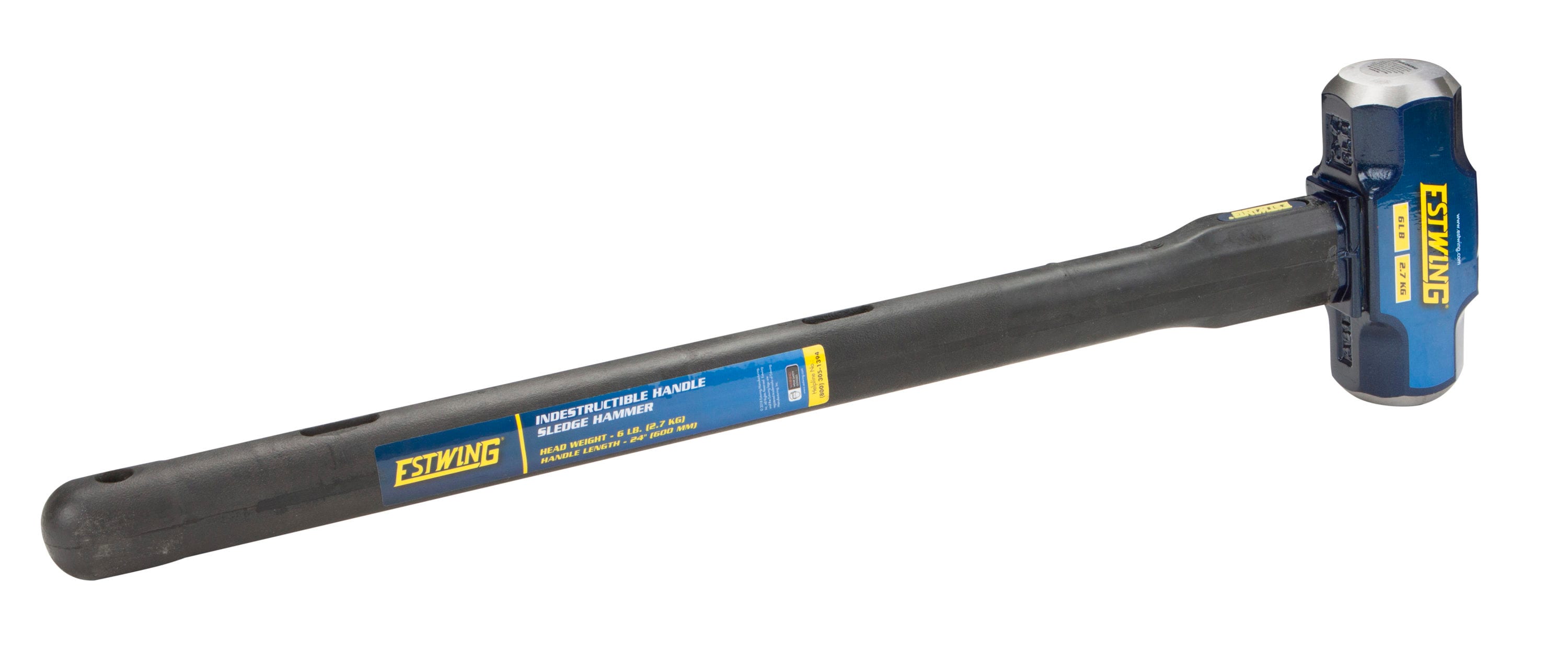 Martillo de mazo de acero con cabeza lisa de 6 libras y mango de acero Estwing ESH-624X