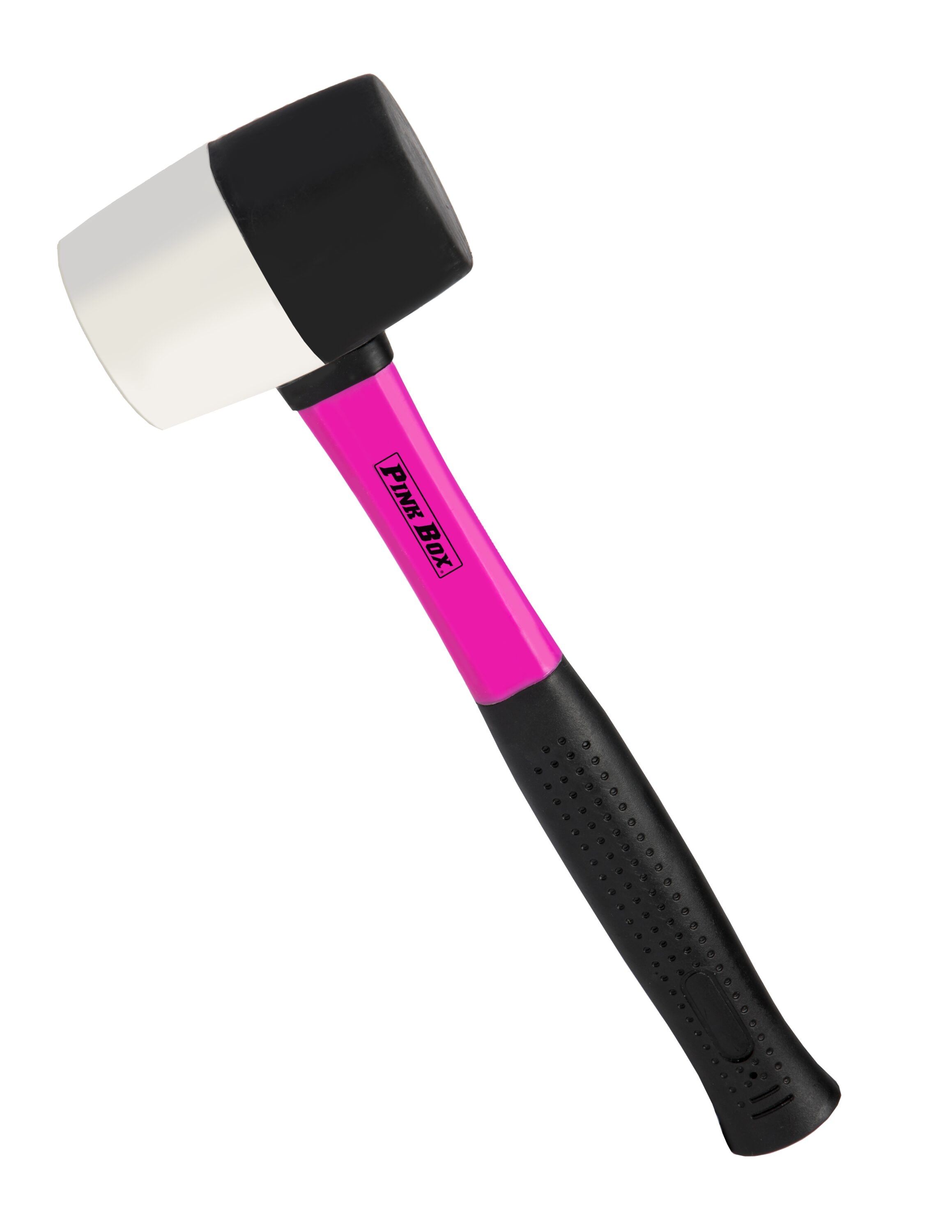 Maza de goma de 16 oz con mango de fibra de vidrio de The Original Pink Box