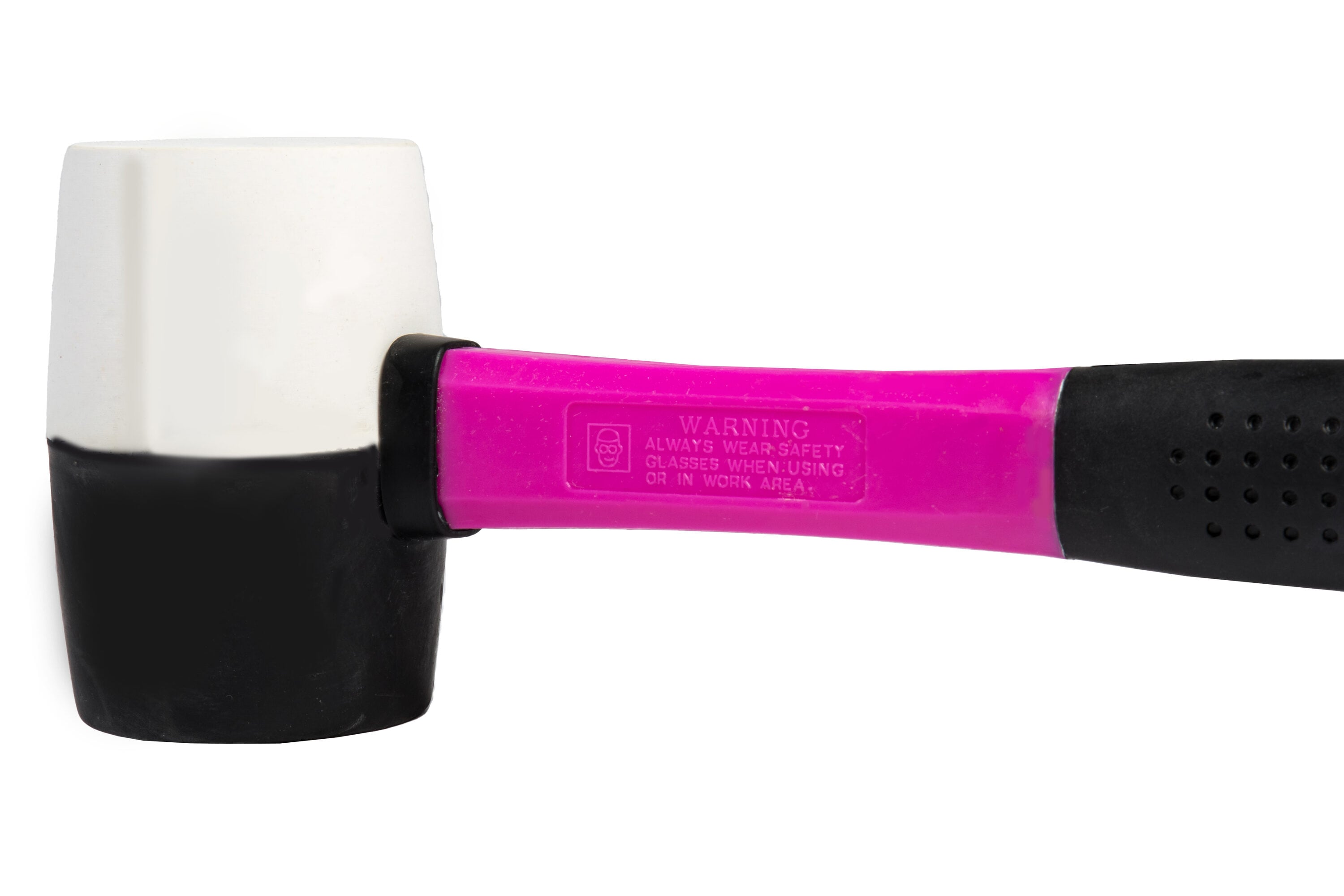 Maza de goma de 16 oz con mango de fibra de vidrio de The Original Pink Box