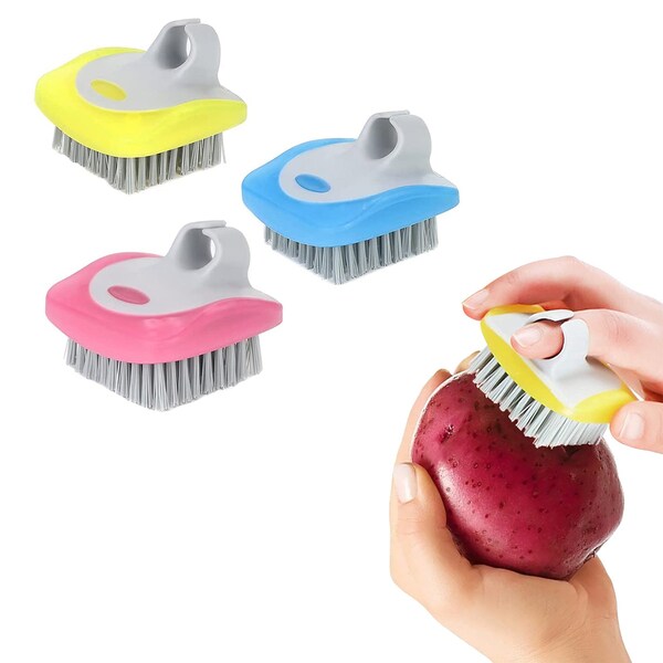 Cepillo para fregar 1947Kitchen 2.4 in W, 2.4 in L, Variado, PP + TPR, 3 paquetes - TI-3BOOVC