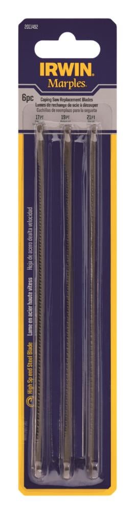 Juego de hojas de sierra de marquetería de acero al carbono de acabado fino IRWIN Marples de 6.5 pulgadas 2011492