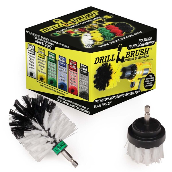 Cepillo para Taladro Scrubber Power de Useful Products 5 pulgadas Ancho 5 pulgadas Largo, Blanco - W-S-2M-QC-DB