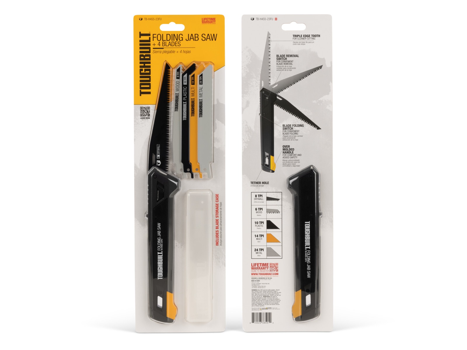 Sierra de corte TOUGHBUILT plegable de 5.5 pulgadas para trabajo pesado TB-H4S5-23FU