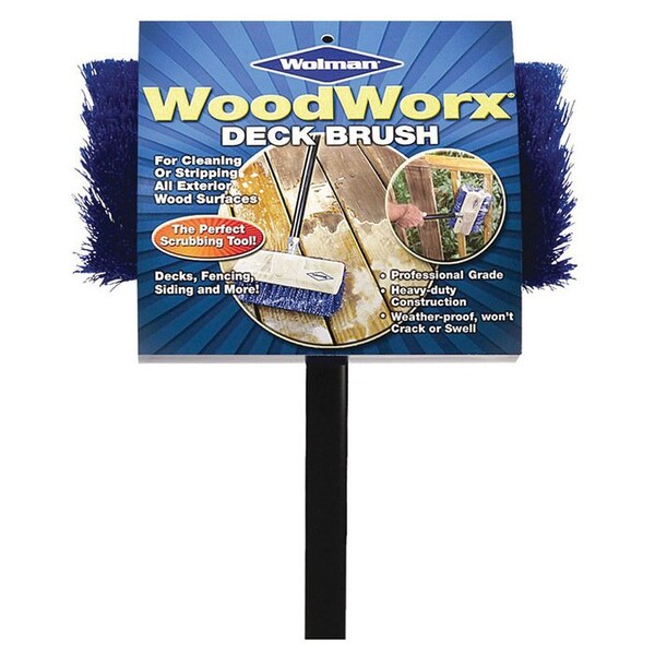 Cepillo resistente para el deck Wolman Woodworx 10 pulgadas x 4 pulgadas Zinsser Wolman - WoodWorx Heavy Duty Deck Scrub Brush 14506